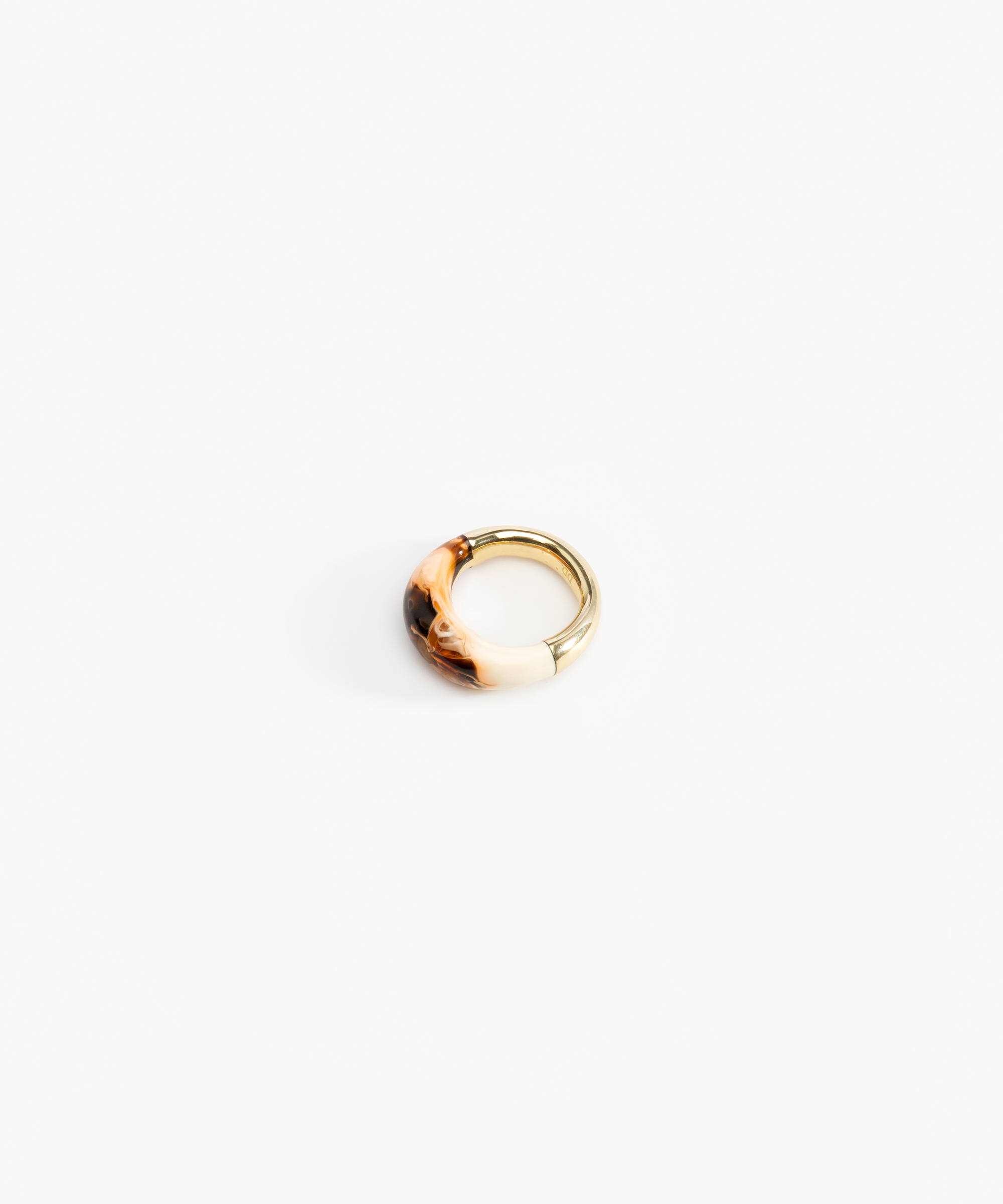 Dinosaur Designs Medium Horn Ring in Light Horn Colour resin with Nano-Coated Brass Material