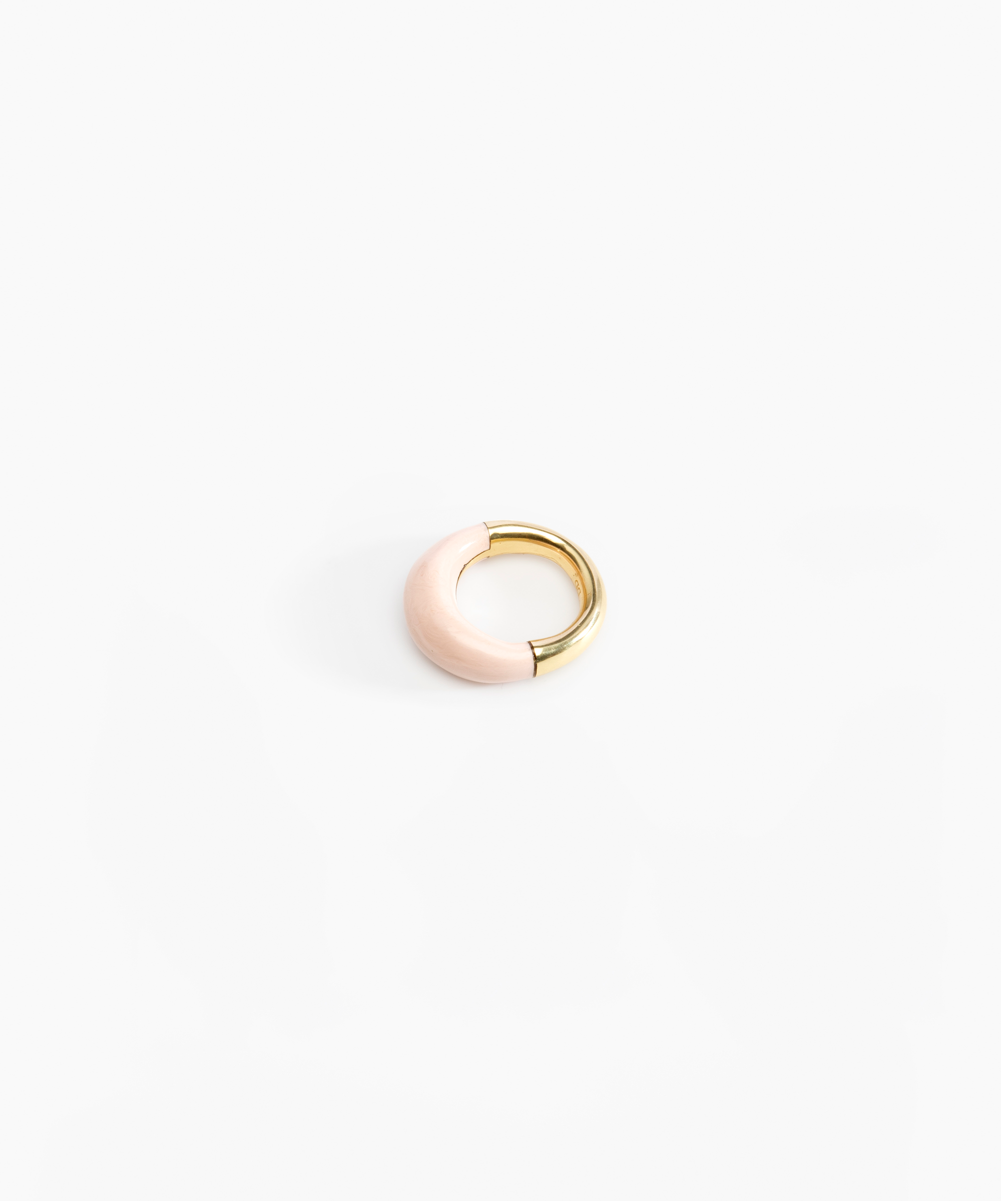 Dinosaur Designs Medium Horn Ring in Rose Swirl Colour resin with Nano-Coated Brass Material