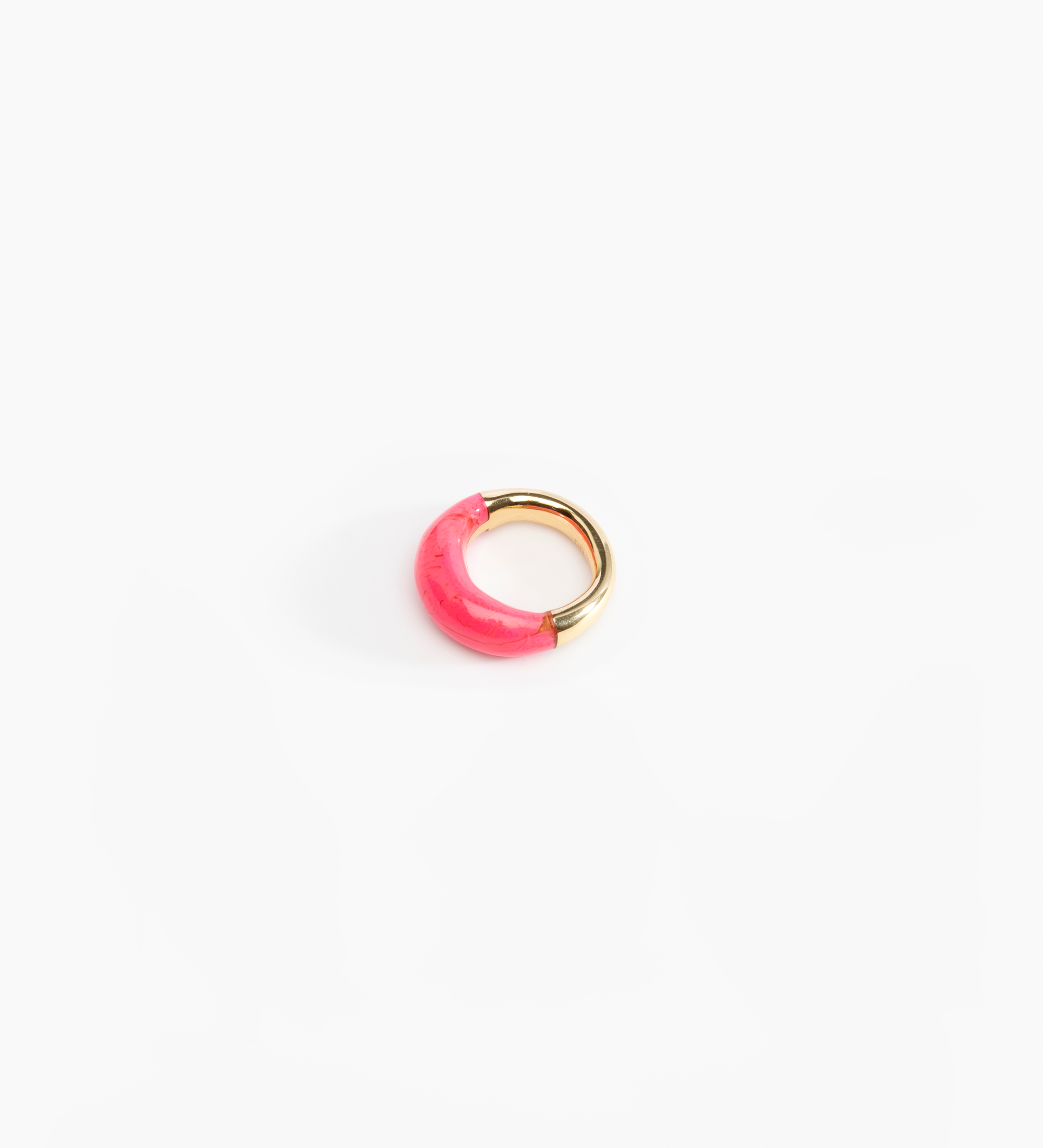 Dinosaur Designs Medium Horn Ring Rings in Parakeet Colour resin with Nano-Coated Brass Material