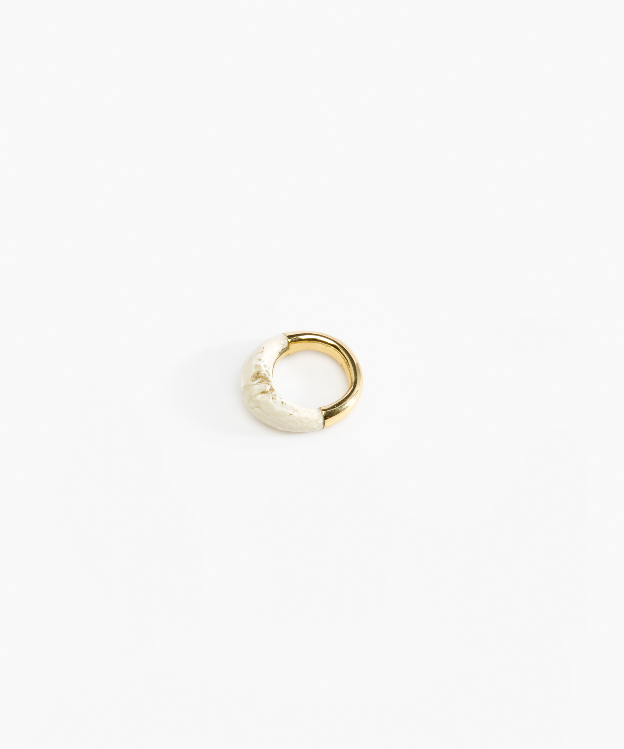 Dinosaur Designs Medium Horn Ring in Chalk Swirl Colour resin with Nano-Coated Brass Material