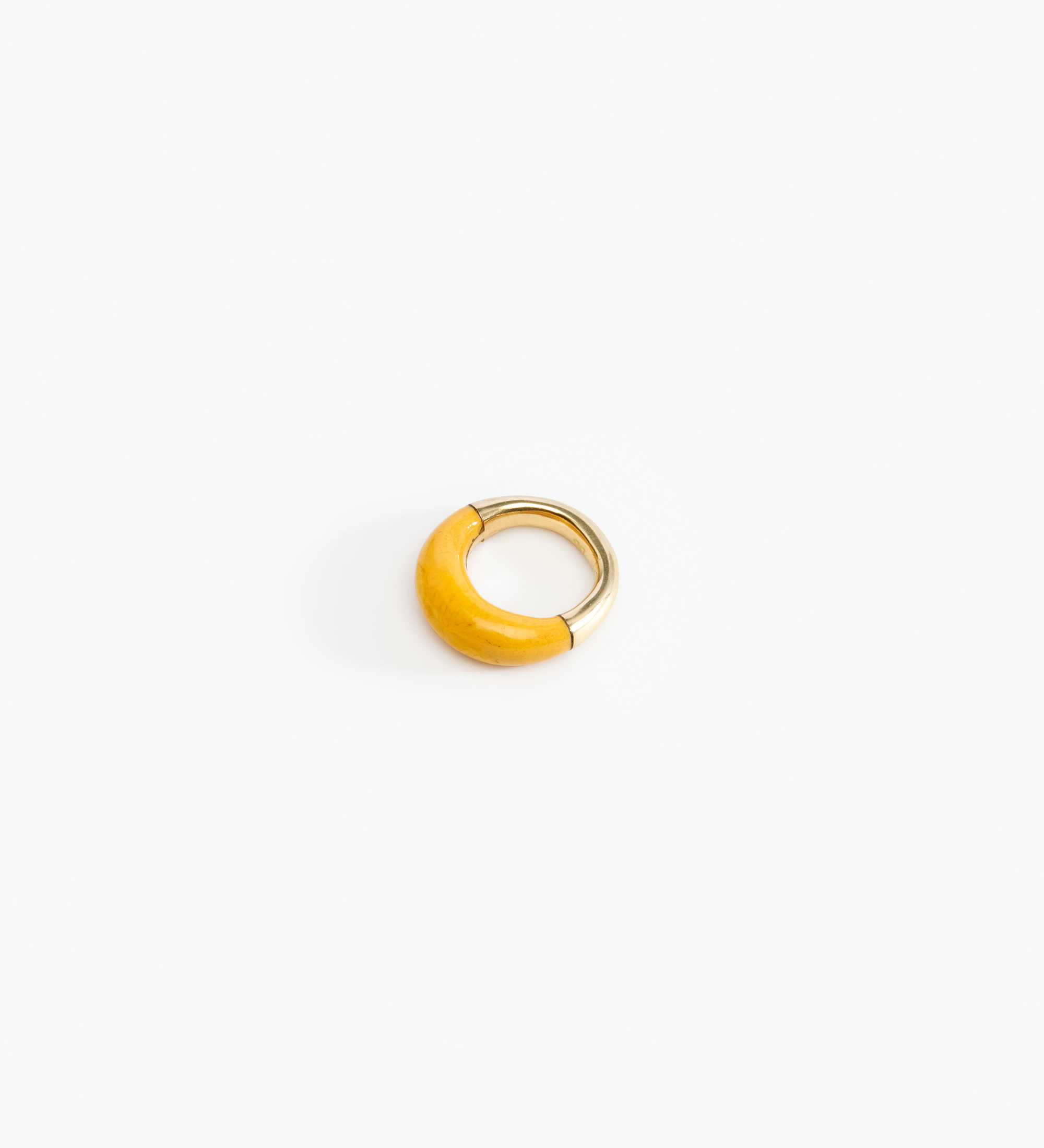 Dinosaur Designs Medium Horn Ring Rings in Honeycomb Colour resin with Nano-Coated Brass Material