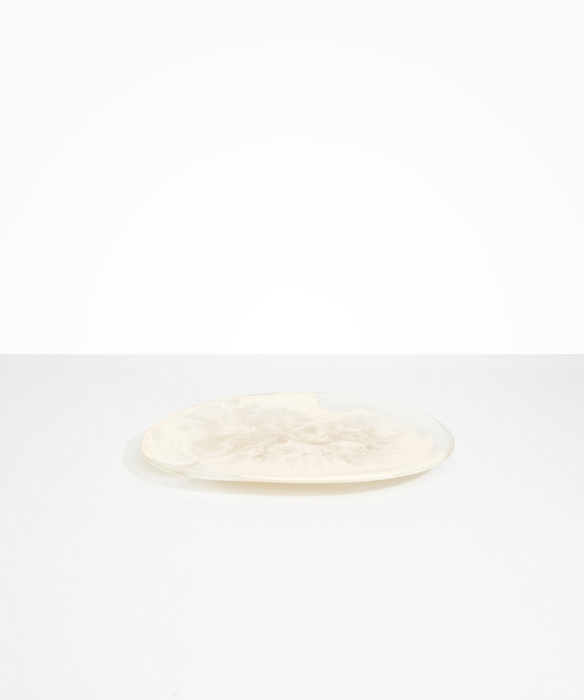 Dinosaur Designs Large Temple Platter in Chalk Swirl Colour resin.