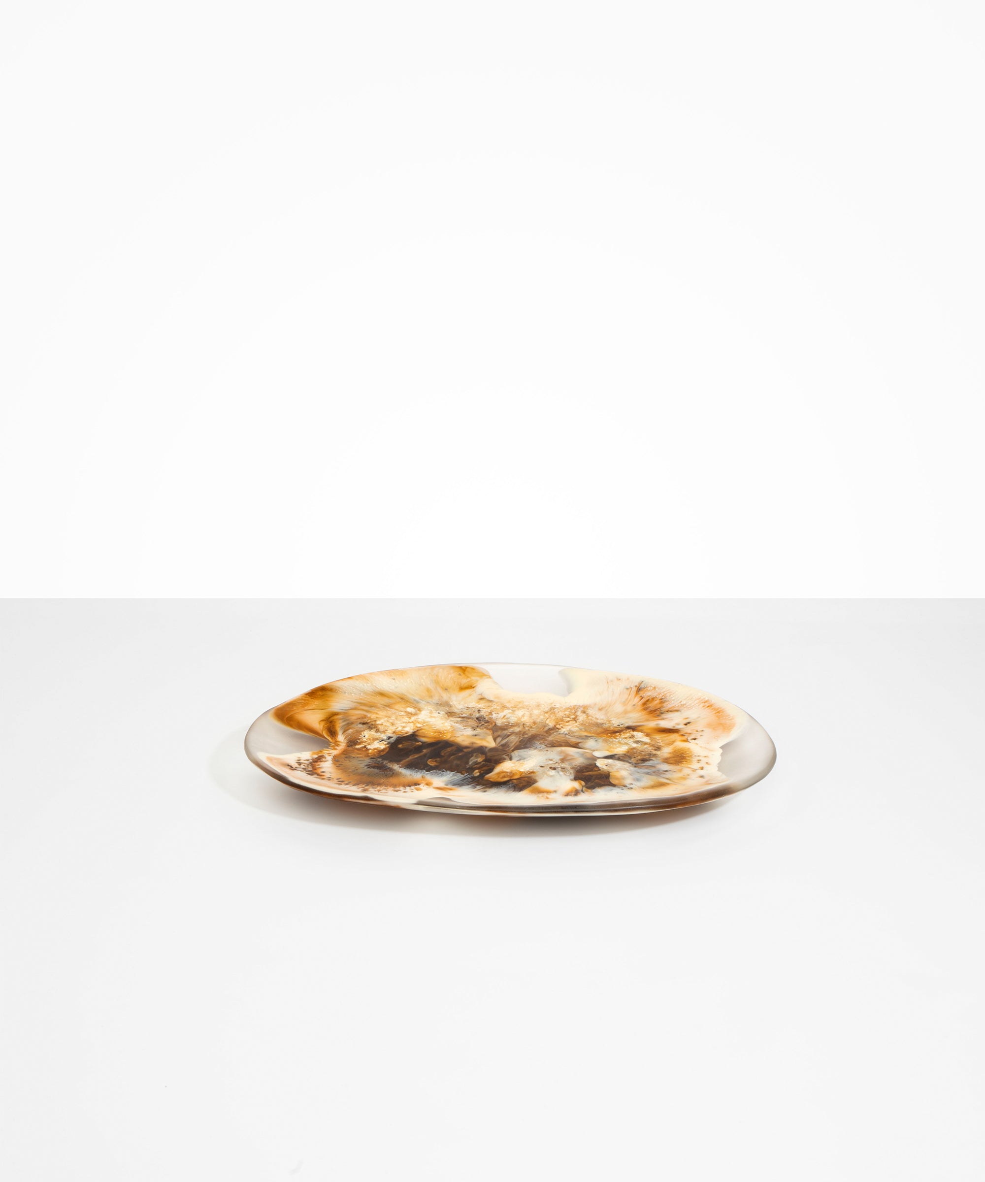 Dinosaur Designs Large Temple Platter in Light Horn Colour resin.