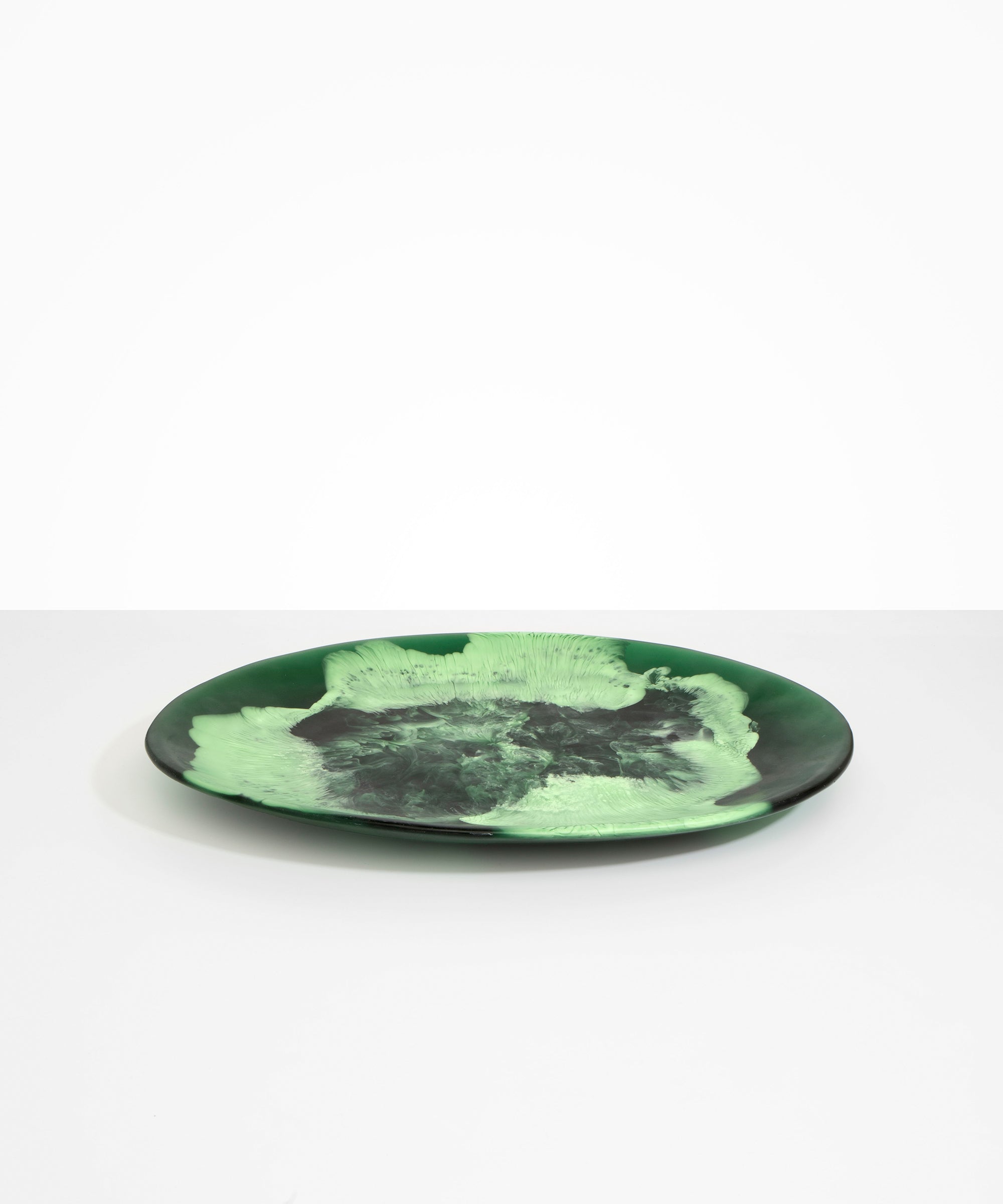 Dinosaur Designs Long Temple Platter in Moss Colour resin
