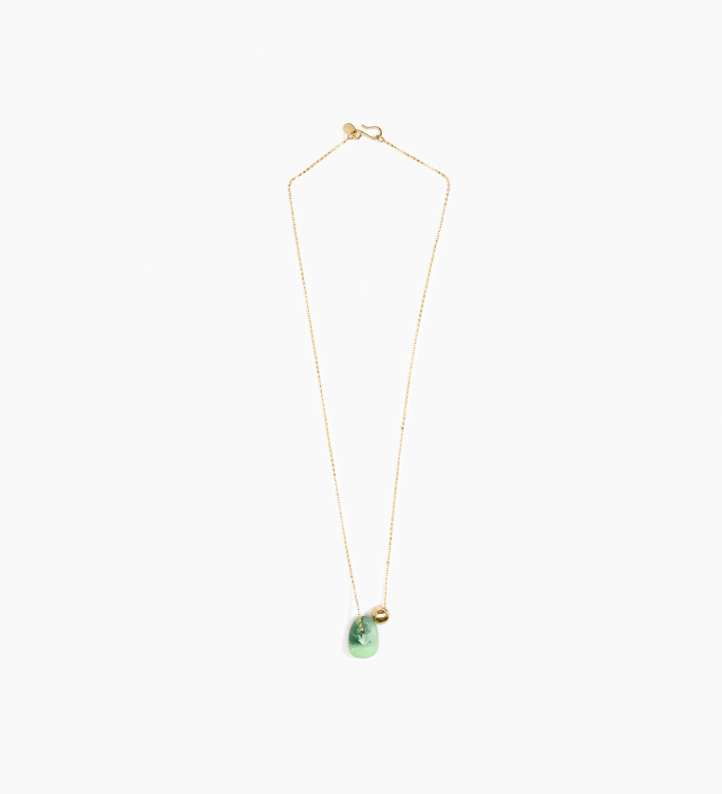 Dinosaur Designs Joie De Vivre Pendant Necklaces in Moss Colour resin with Gold-Filled Material