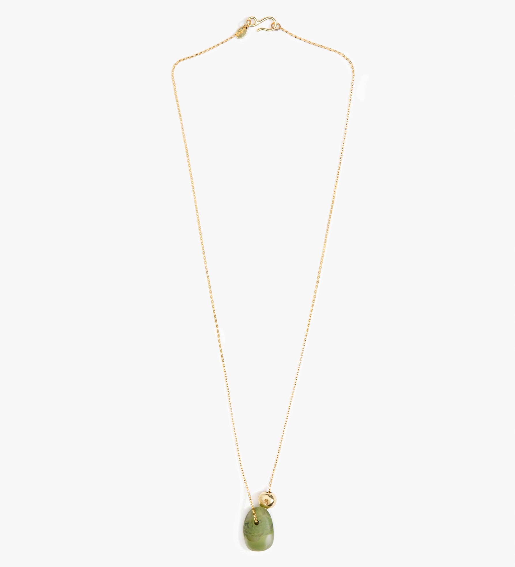 Dinosaur Designs Joie De Vivre Pendant Necklaces in Olive Colour resin with Gold-Filled Material