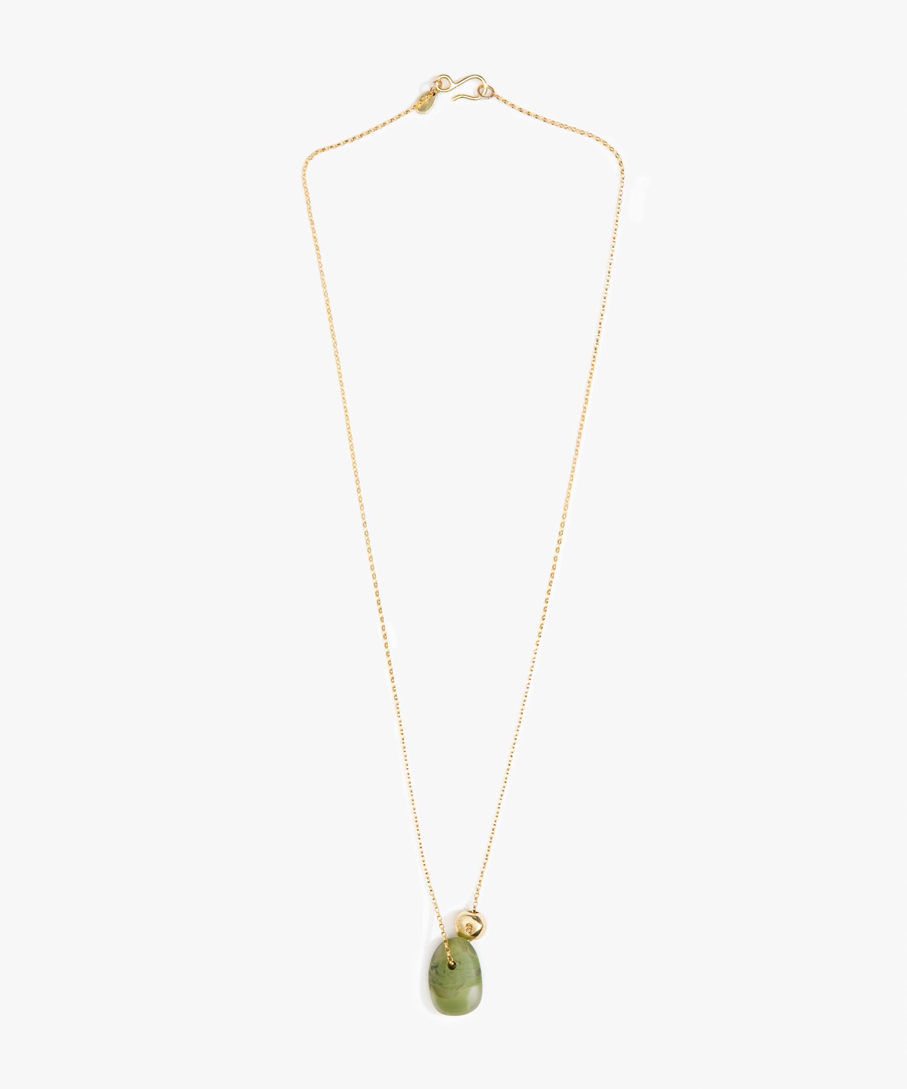 Dinosaur Designs Joie De Vivre Pendant Necklaces in Olive Colour resin with Gold-Filled Material
