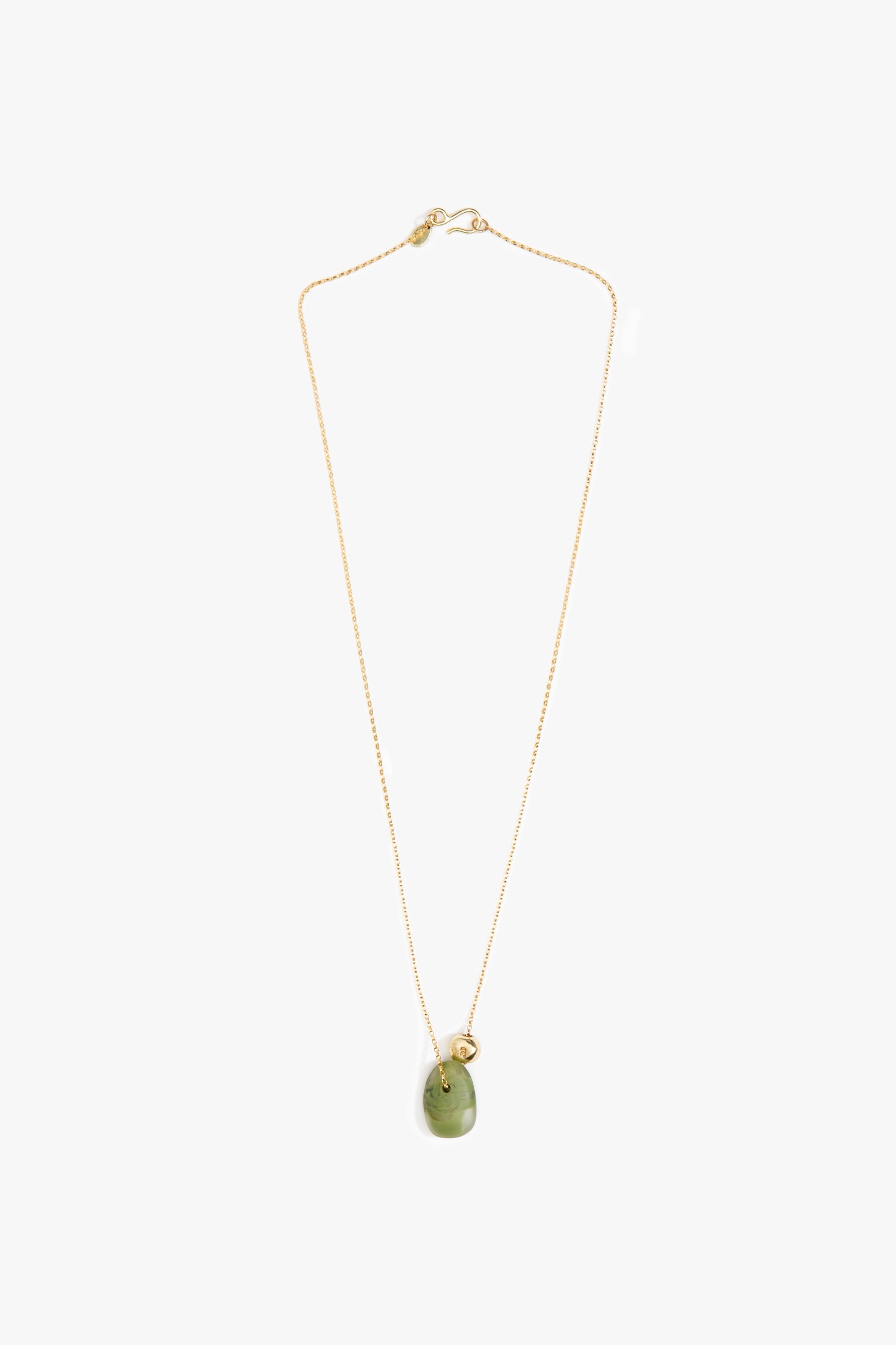 Dinosaur Designs Joie De Vivre Pendant Necklaces in Olive Colour resin with Gold-Filled Material