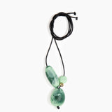 Dinosaur Designs Rock Cluster Pendant in Moss Colour resin with Nano-Coated Brass Bead Material