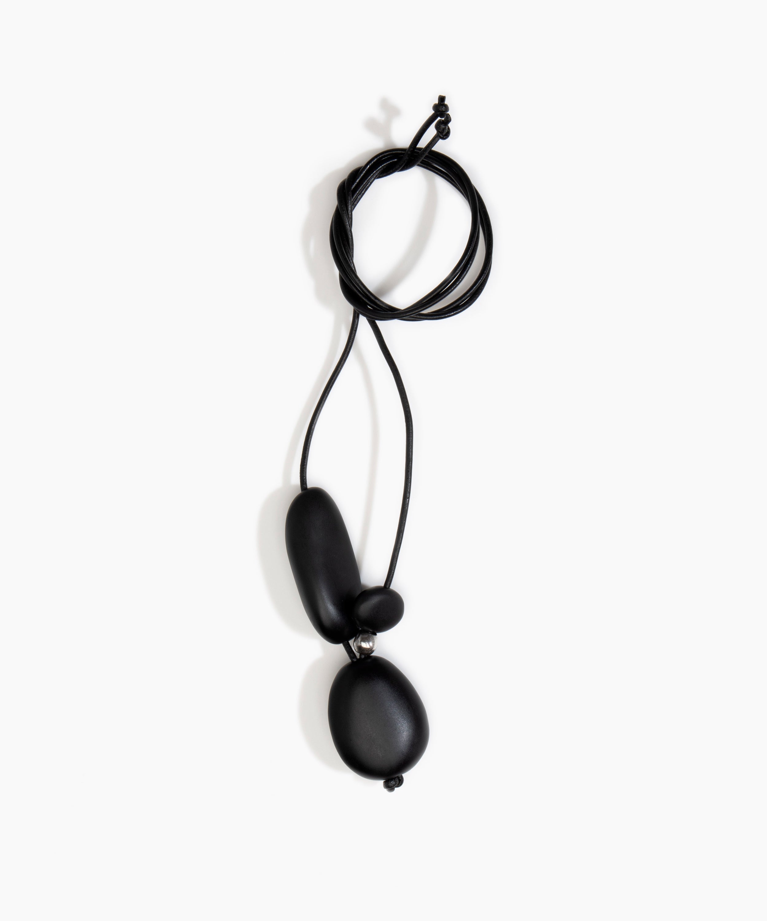 Dinosaur Designs Rock Cluster Pendant in Black Colour resin with 925 Sterling Silver Bead Material.