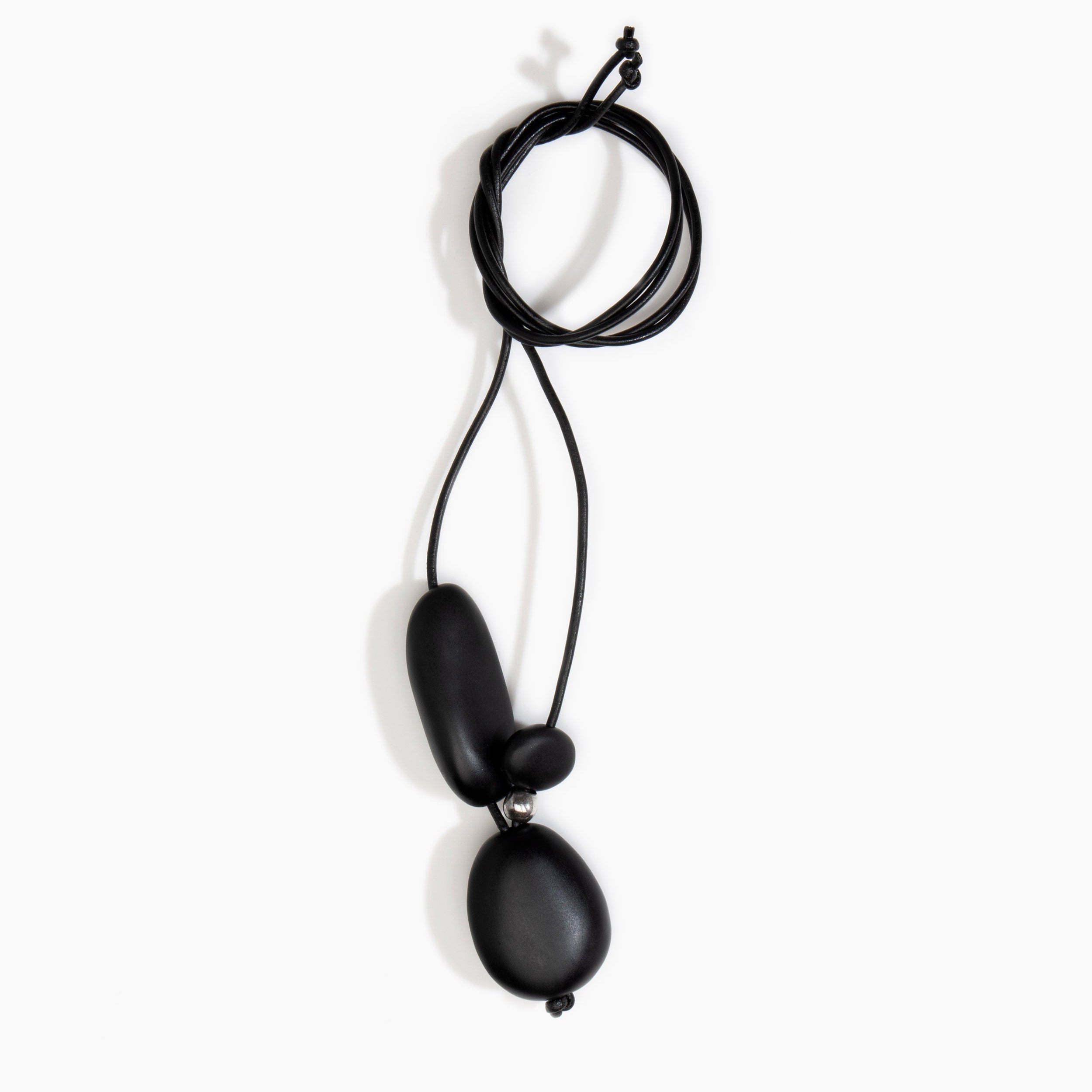 Dinosaur Designs Rock Cluster Pendant in Black Colour resin with 925 Sterling Silver Bead Material.