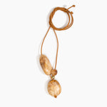 Dinosaur Designs Rock Cluster Pendant in Light Horn Colour resin with Nano-Coated Brass Bead Material.