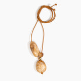 Dinosaur Designs Rock Cluster Pendant in Light Horn Colour resin with Nano-Coated Brass Bead Material