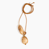 Dinosaur Designs Rock Cluster Pendant Necklaces in Light Horn Colour resin with Nano-Coated Brass Bead Material