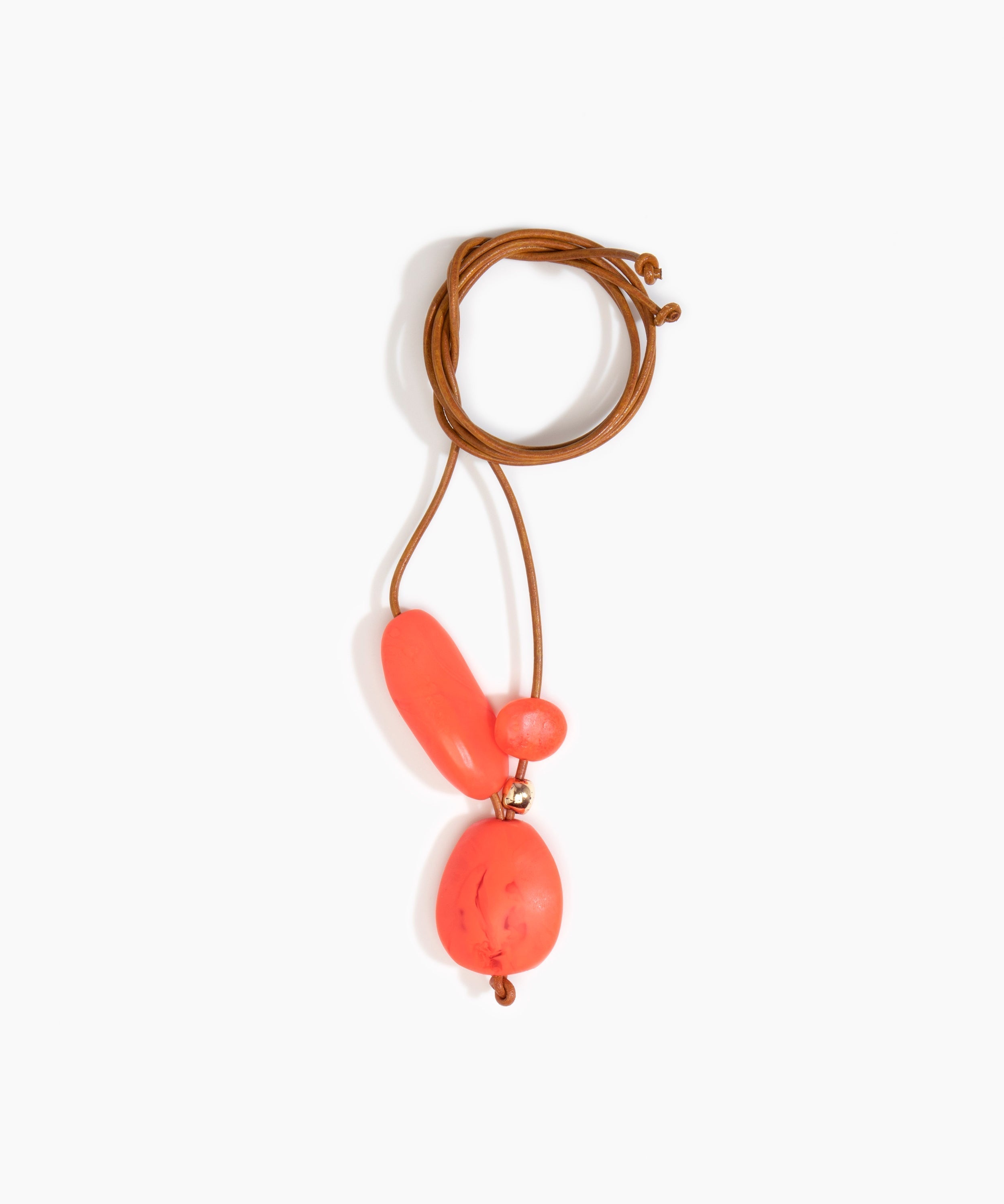 Dinosaur Designs Rock Cluster Pendant Necklaces in Lychee Colour resin with Nano-Coated Brass Bead Material