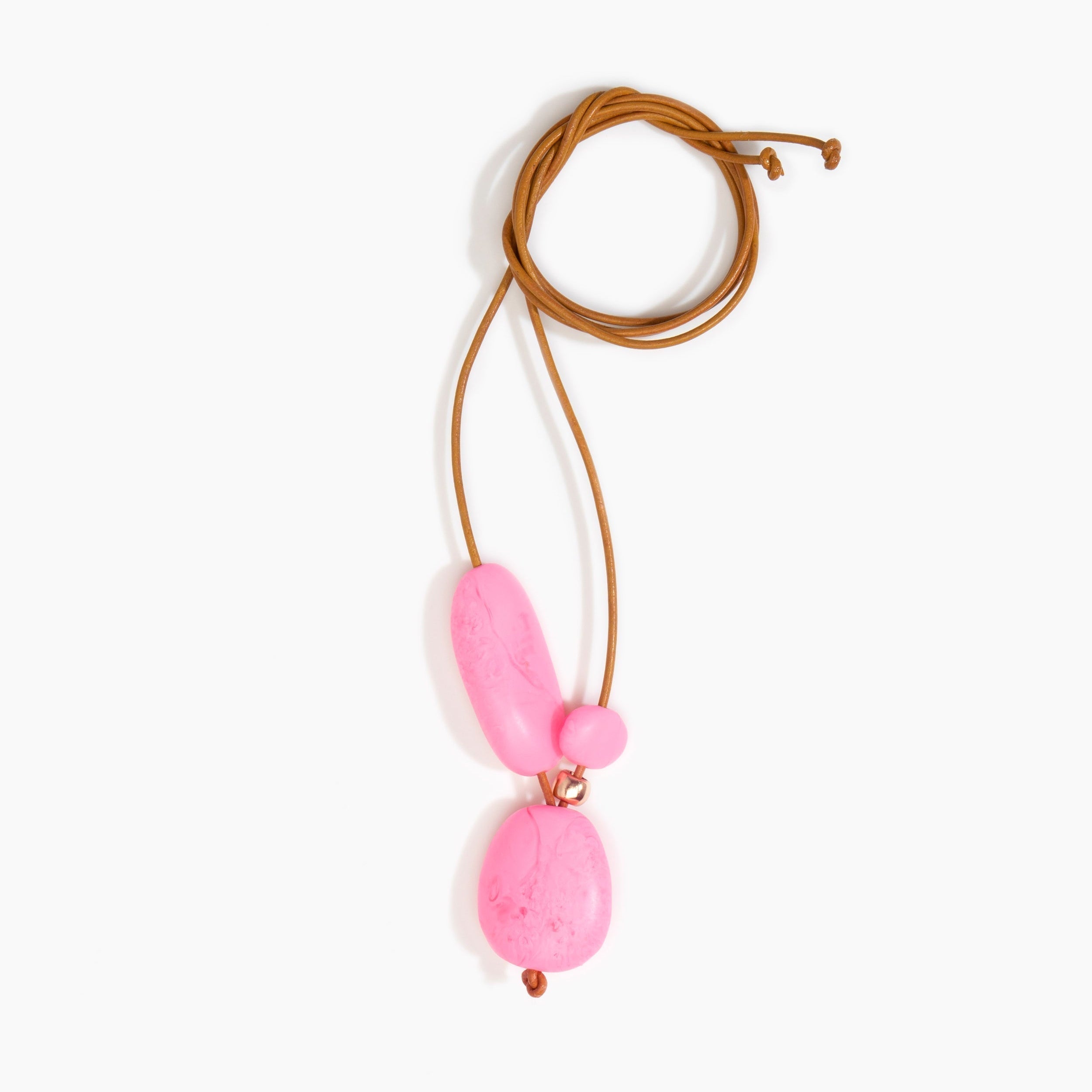 Dinosaur Designs Rock Cluster Pendant in Parakeet Colour resin with Nano-Coated Brass Bead Material.