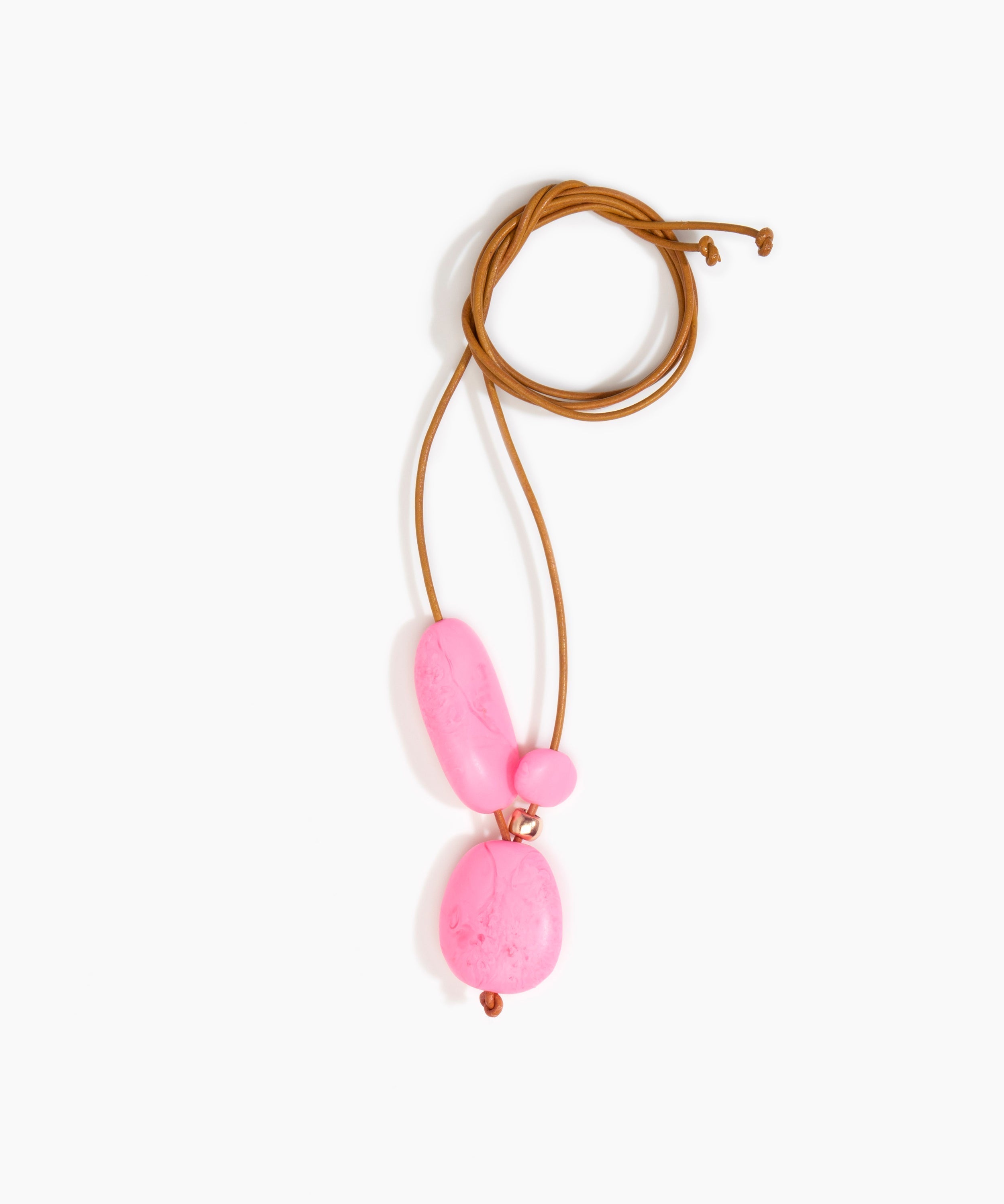 Dinosaur Designs Rock Cluster Pendant in Parakeet Colour resin with Nano-Coated Brass Bead Material.