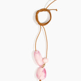 Dinosaur Designs Rock Cluster Pendant in Shell Pink Colour resin with Nano-Coated Brass Bead Material