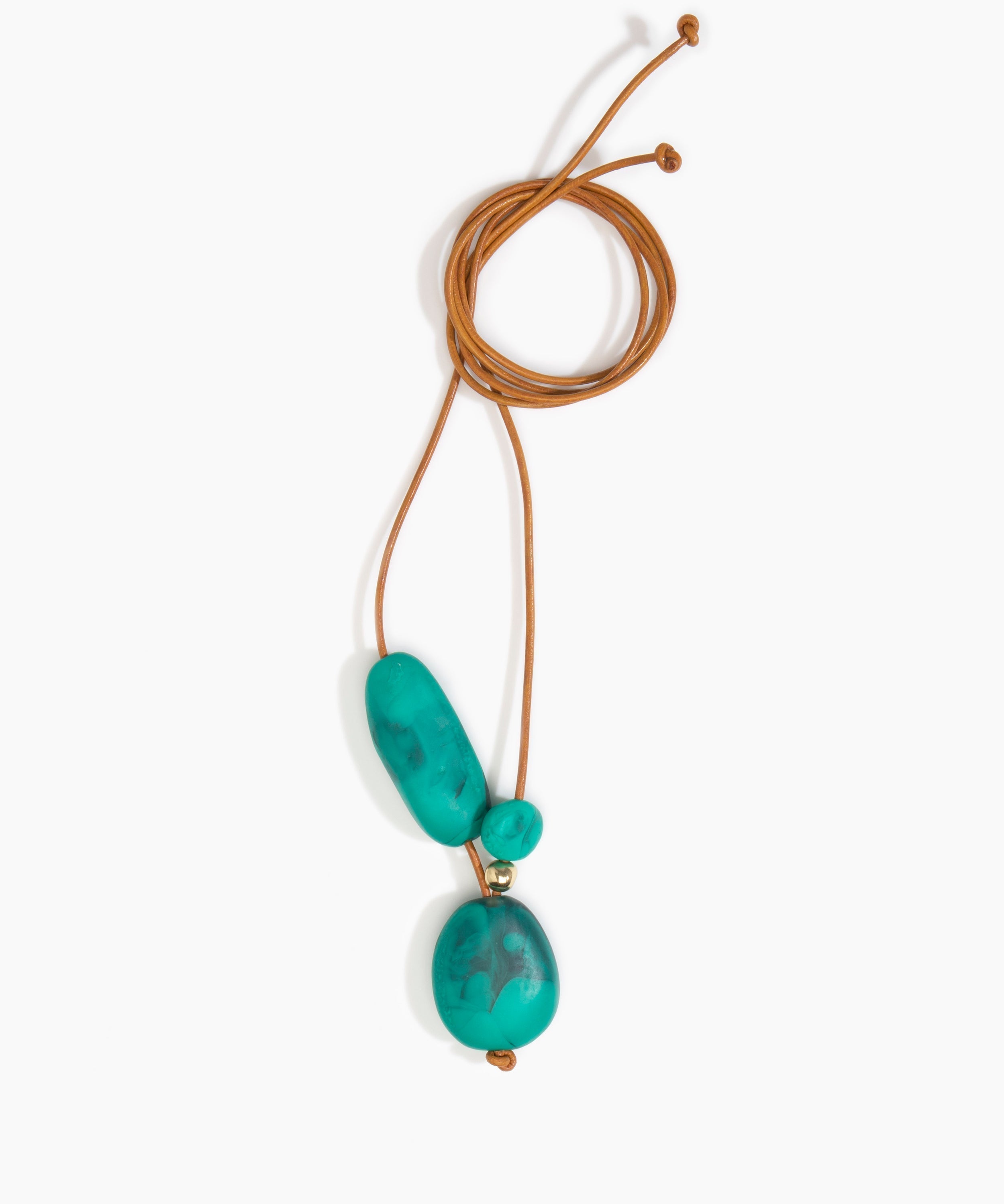 Dinosaur Designs Rock Cluster Pendant in Mineral Swirl Colour resin with Nano-Coated Brass Bead Material.
