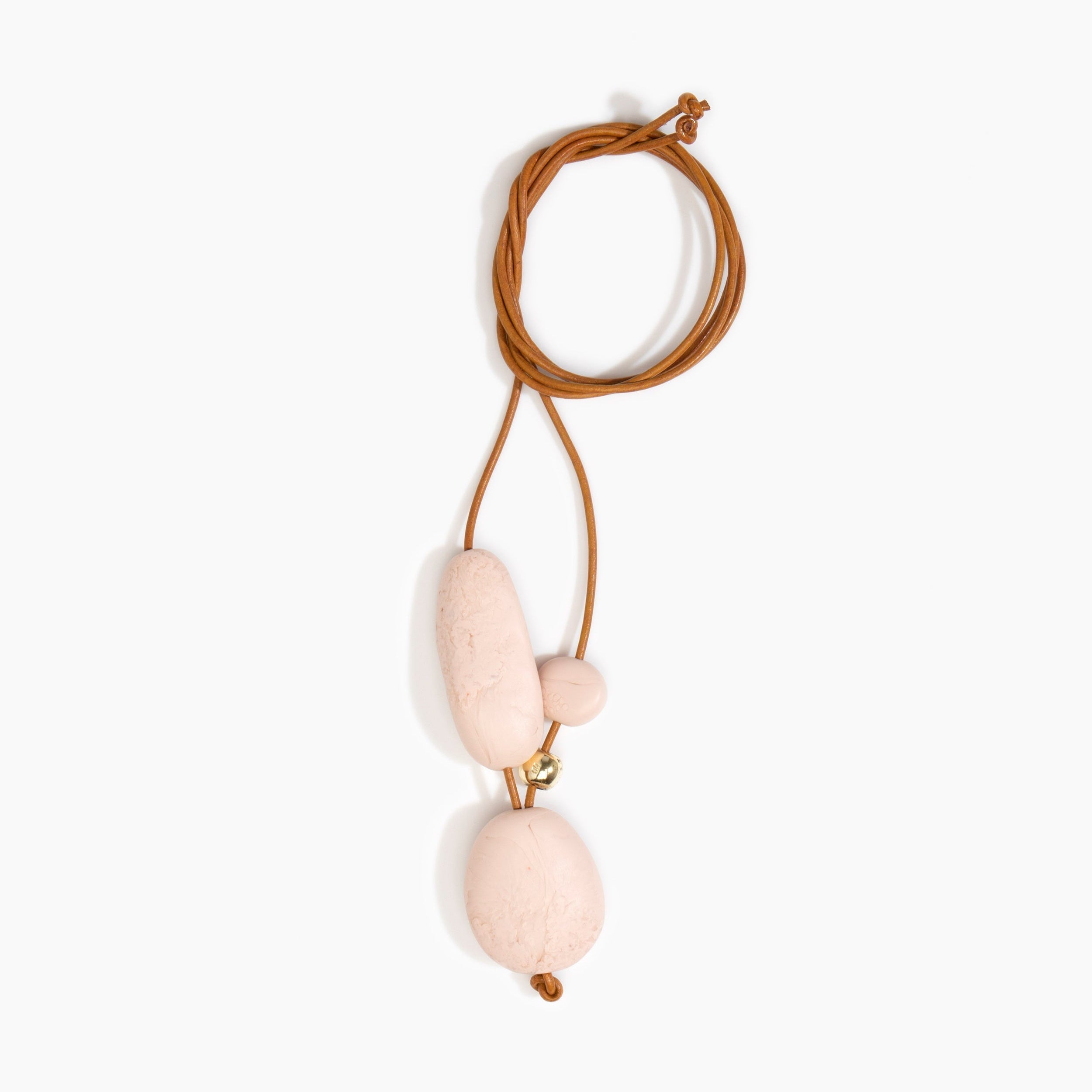 Dinosaur Designs Rock Cluster Pendant in Rose Swirl Colour resin with Nano-Coated Brass Bead Material.