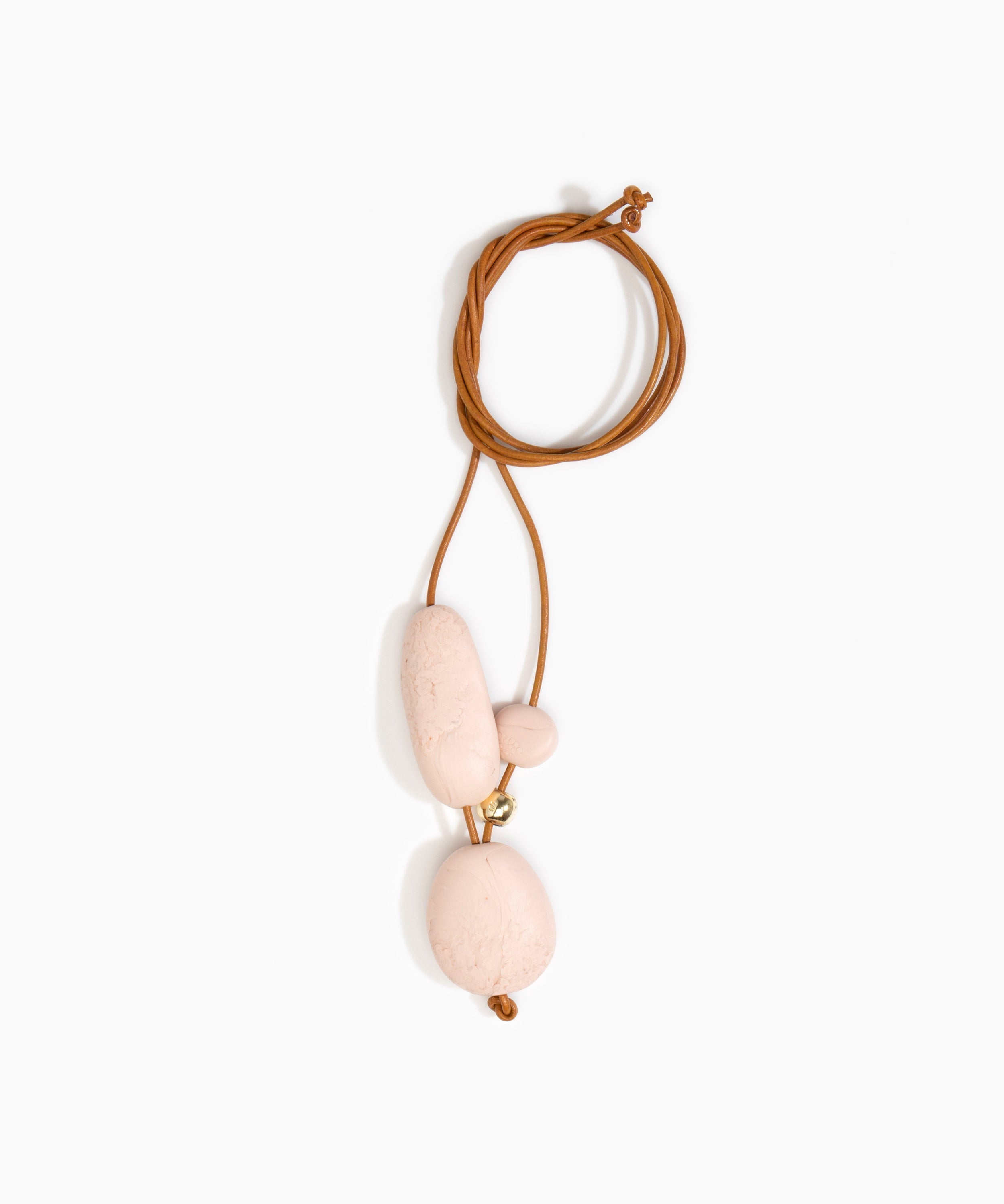 Dinosaur Designs Rock Cluster Pendant in Rose Swirl Colour resin with Nano-Coated Brass Bead Material.