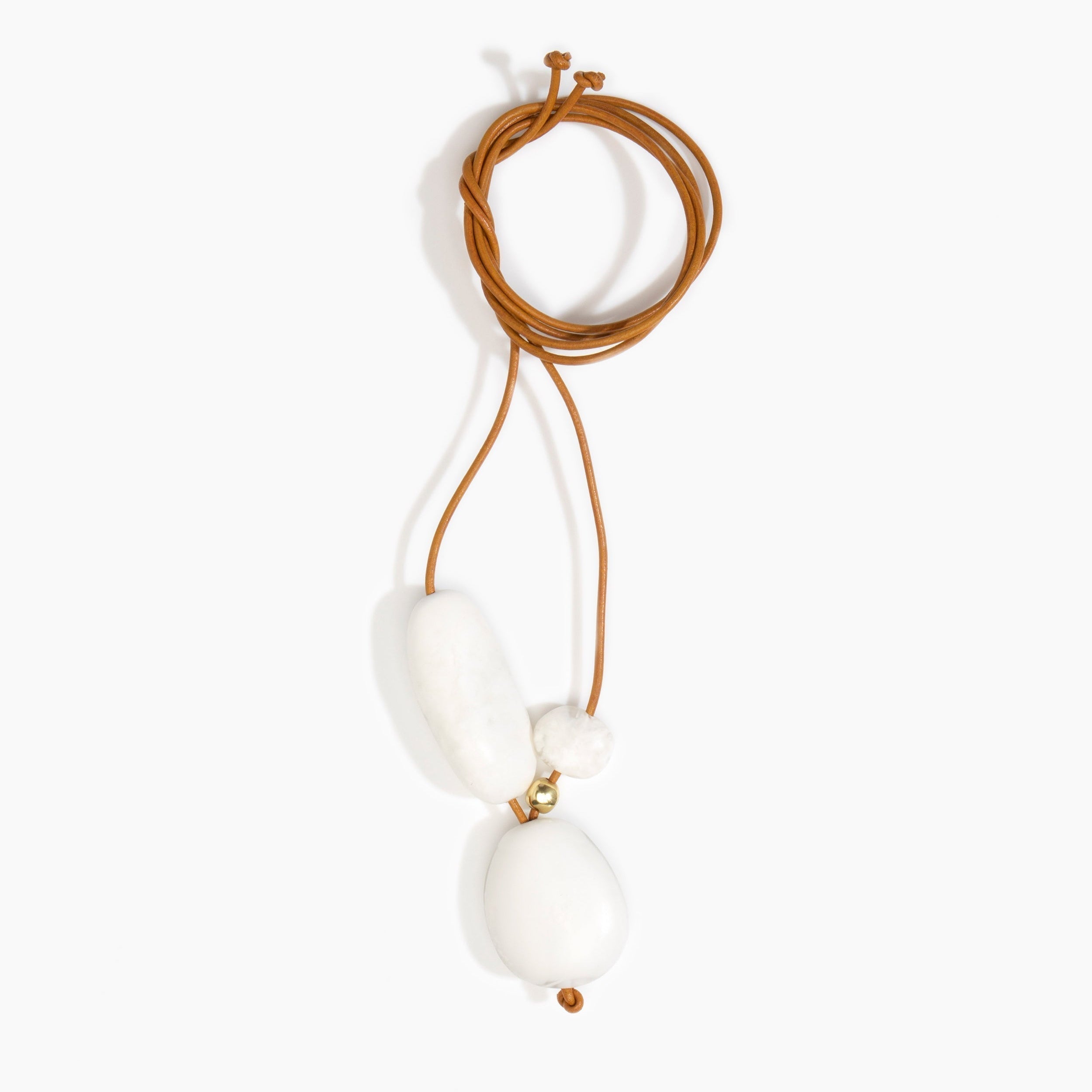 Dinosaur Designs Rock Cluster Pendant in Snow Swirl Colour resin with Nano-Coated Brass Bead Material.