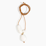 Dinosaur Designs Rock Cluster Pendant in Snow Swirl Colour resin with Nano-Coated Brass Bead Material.
