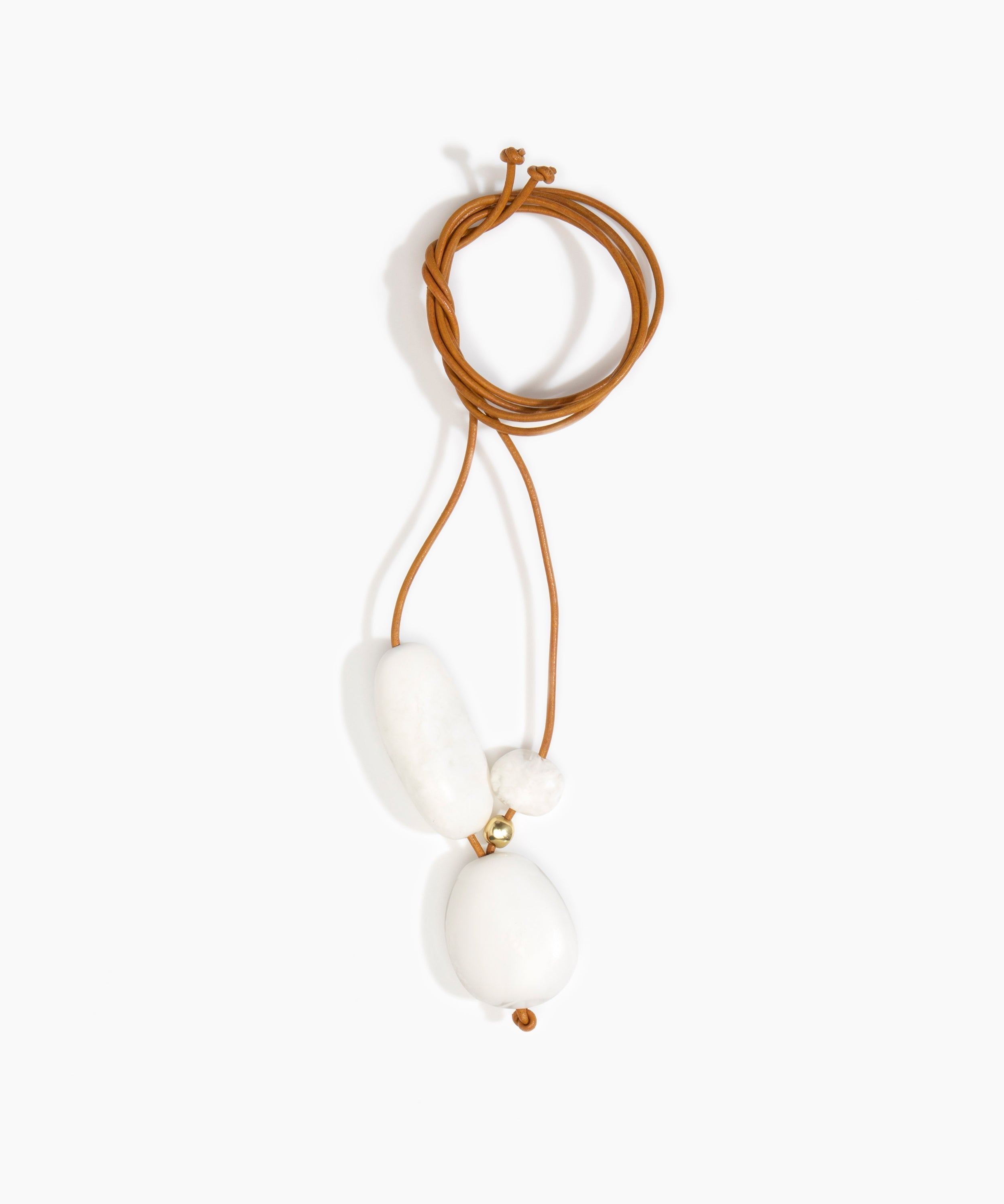 Dinosaur Designs Rock Cluster Pendant in Snow Swirl Colour resin with Nano-Coated Brass Bead Material.