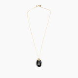 Dinosaur Designs Medium River Rock Pendant Necklaces in Black Marble Colour resin with Gold-Filled Material