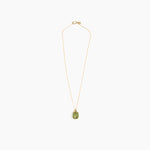 Dinosaur Designs Small River Rock Pendant Necklaces in Olive Colour resin with Gold-Filled Material