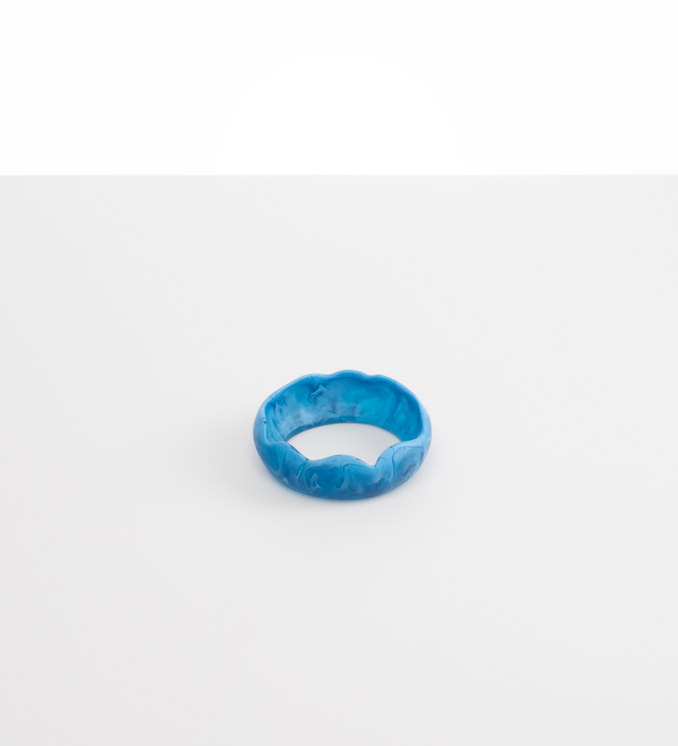 Dinosaur Designs Paradise Bangle Bracelets in Sky Colour resin with Wide Fit