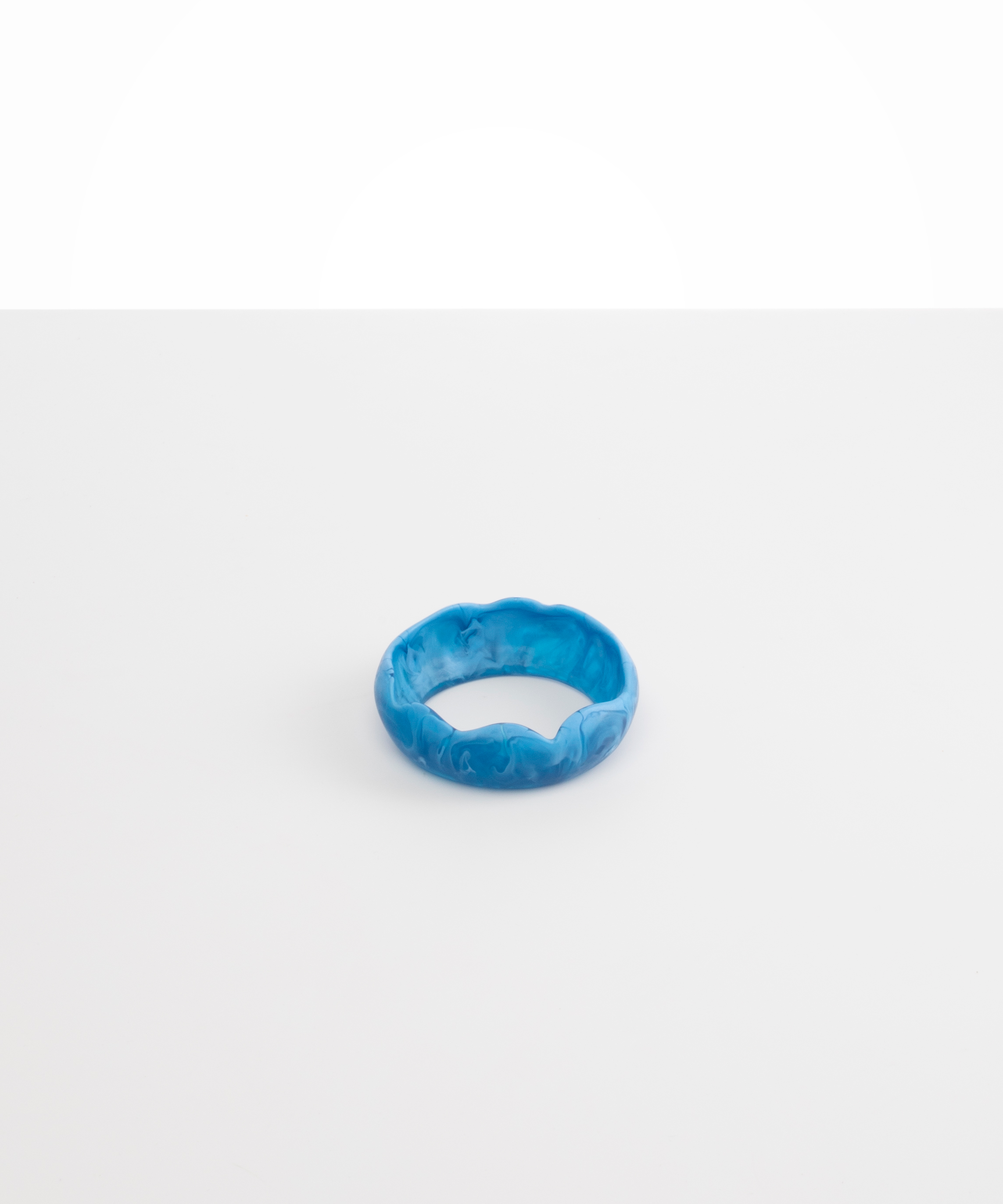 Dinosaur Designs Paradise Bangle Bracelets in Sky Colour resin with Wide Fit