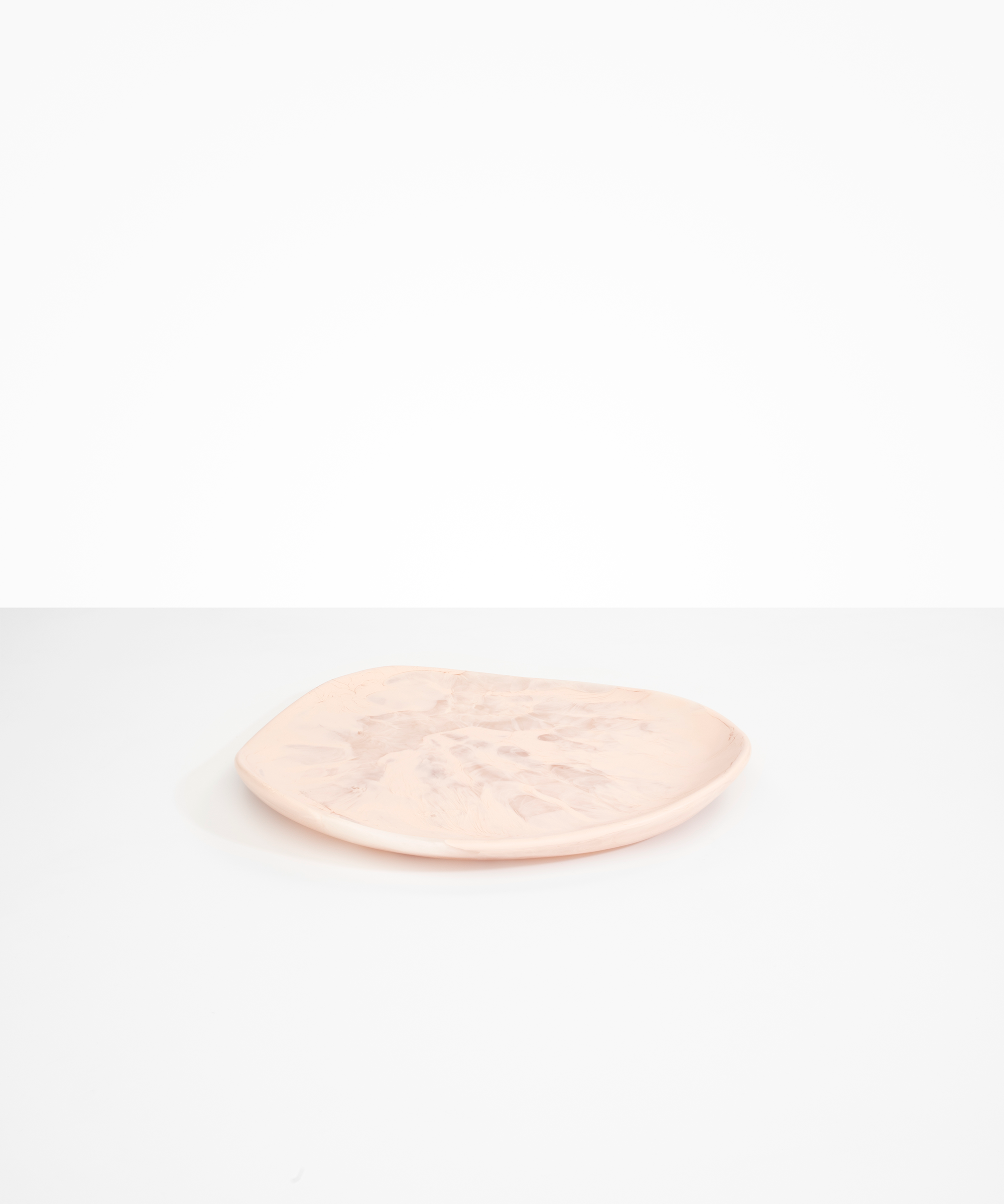 Dinosaur Designs Pebble Plate in Rose Swirl Colour resin.