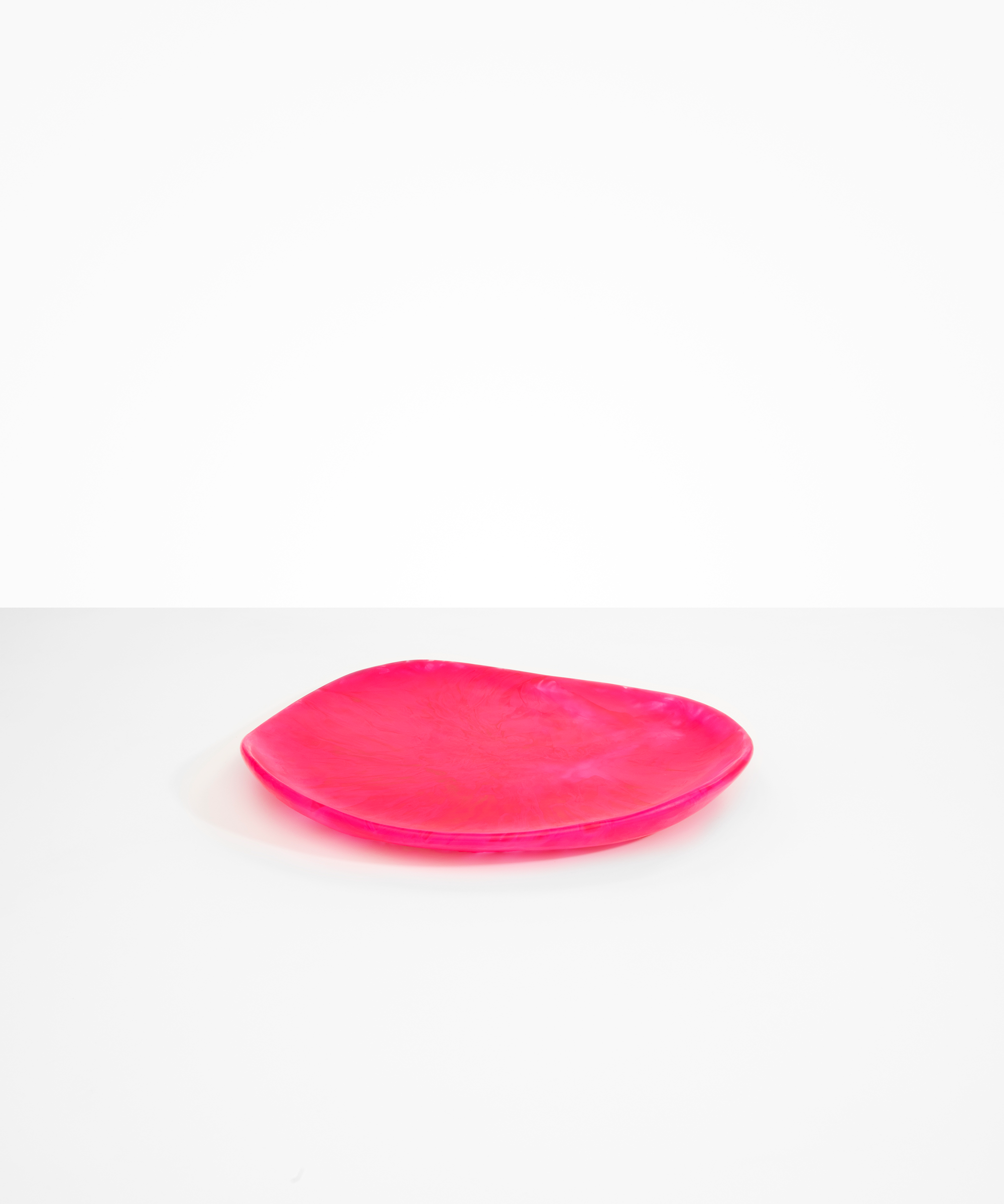Dinosaur Designs Pebble Plate in Flamingo Colour resin.