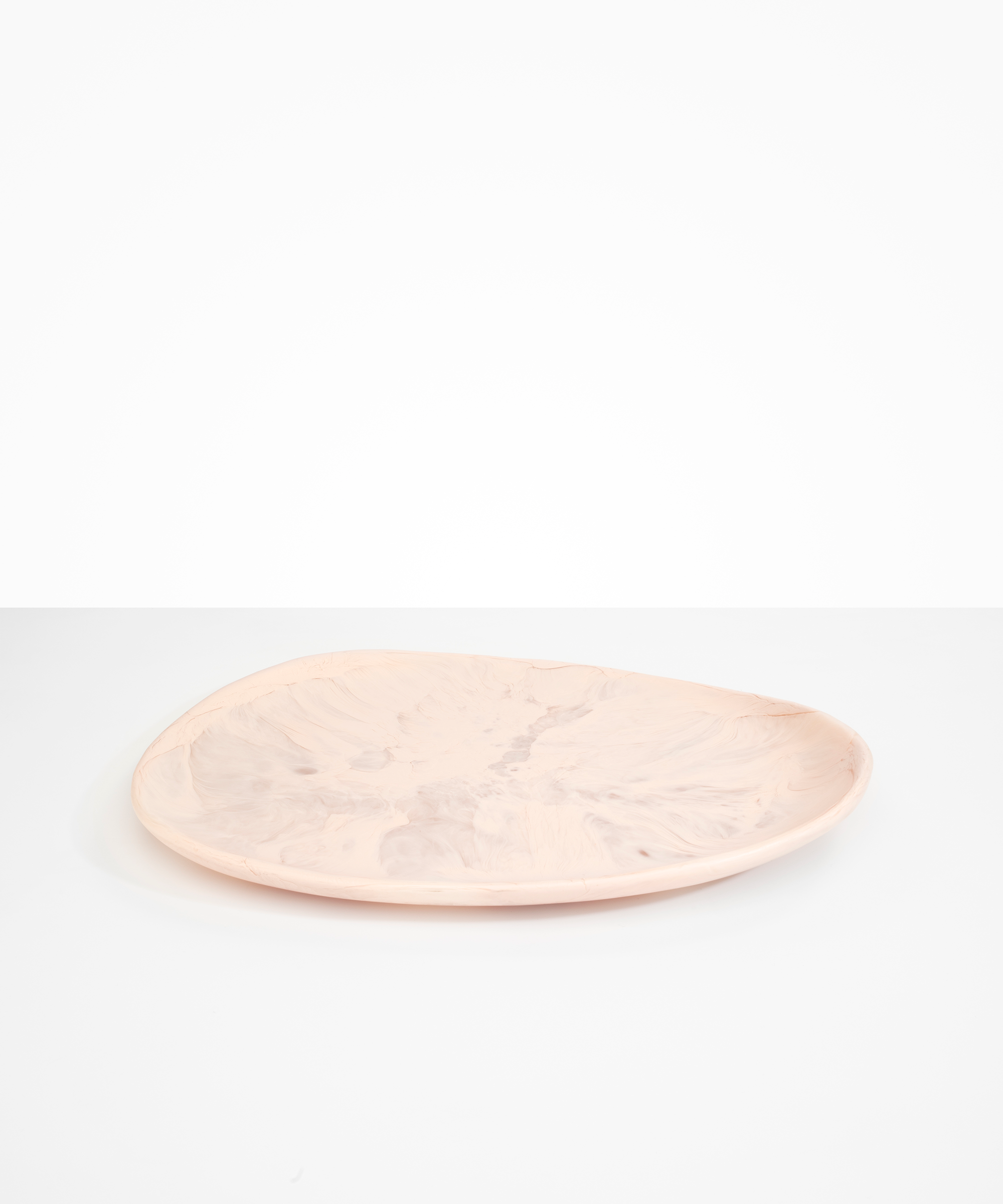 Dinosaur Designs Large Pebble Platter in Rose Swirl Colour resin