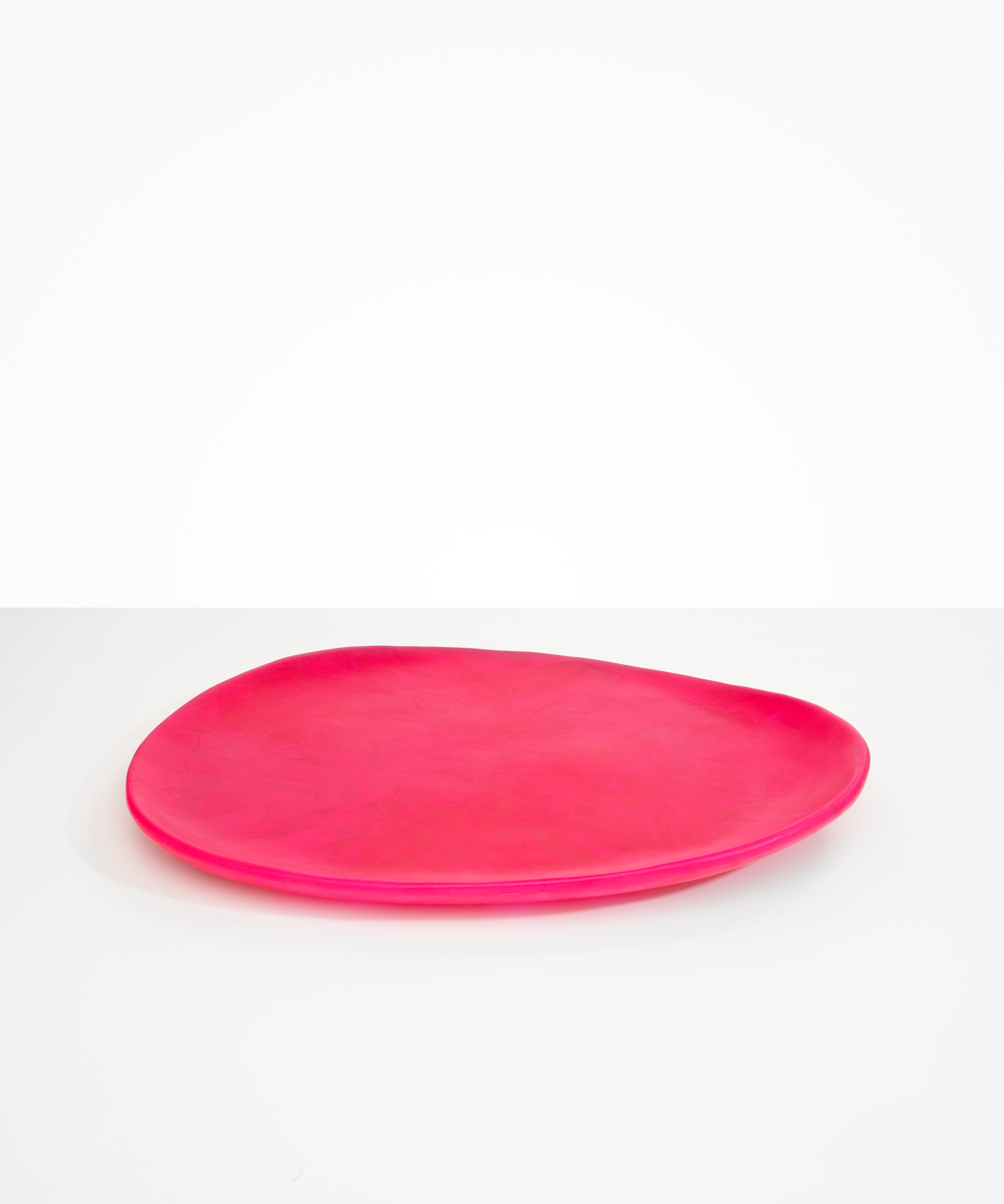 Dinosaur Designs Large Pebble Platter in Flamingo Colour resin.