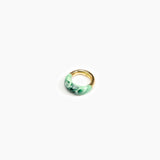 Dinosaur Designs Medium Horn Ring in Moss Colour resin with Nano-Coated Brass Material