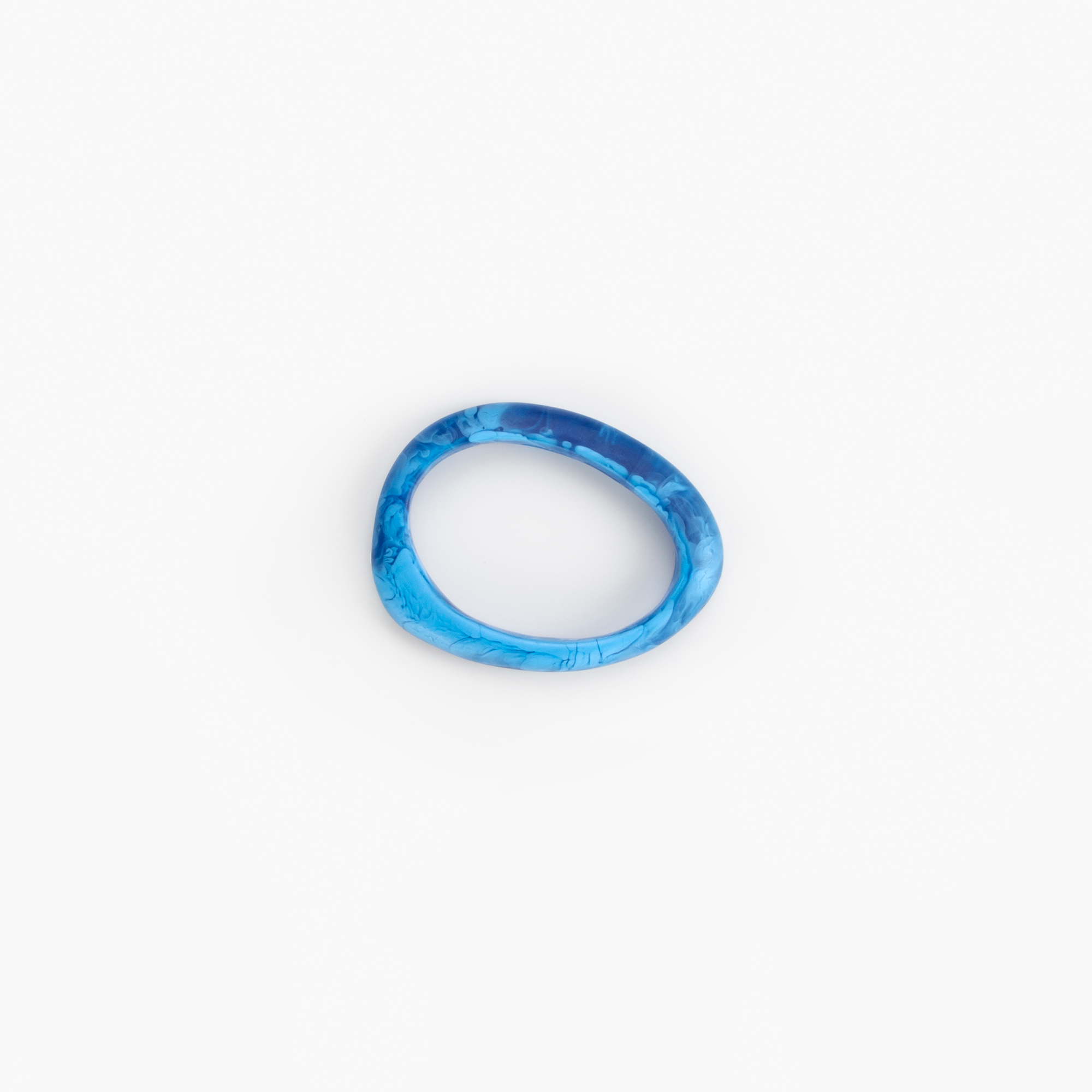 Dinosaur Designs Rock Wishbone Bangle in Sky Colour resin with Wide Fit..