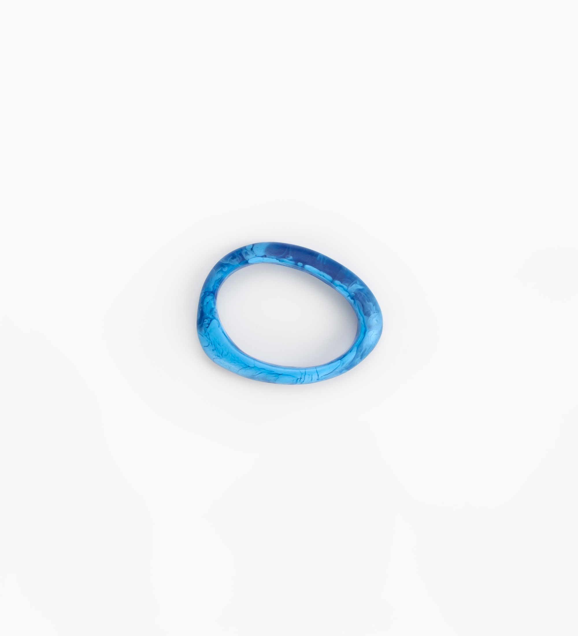 Dinosaur Designs Rock Wishbone Bangle Bracelets in Sky Colour resin with Wide Fit