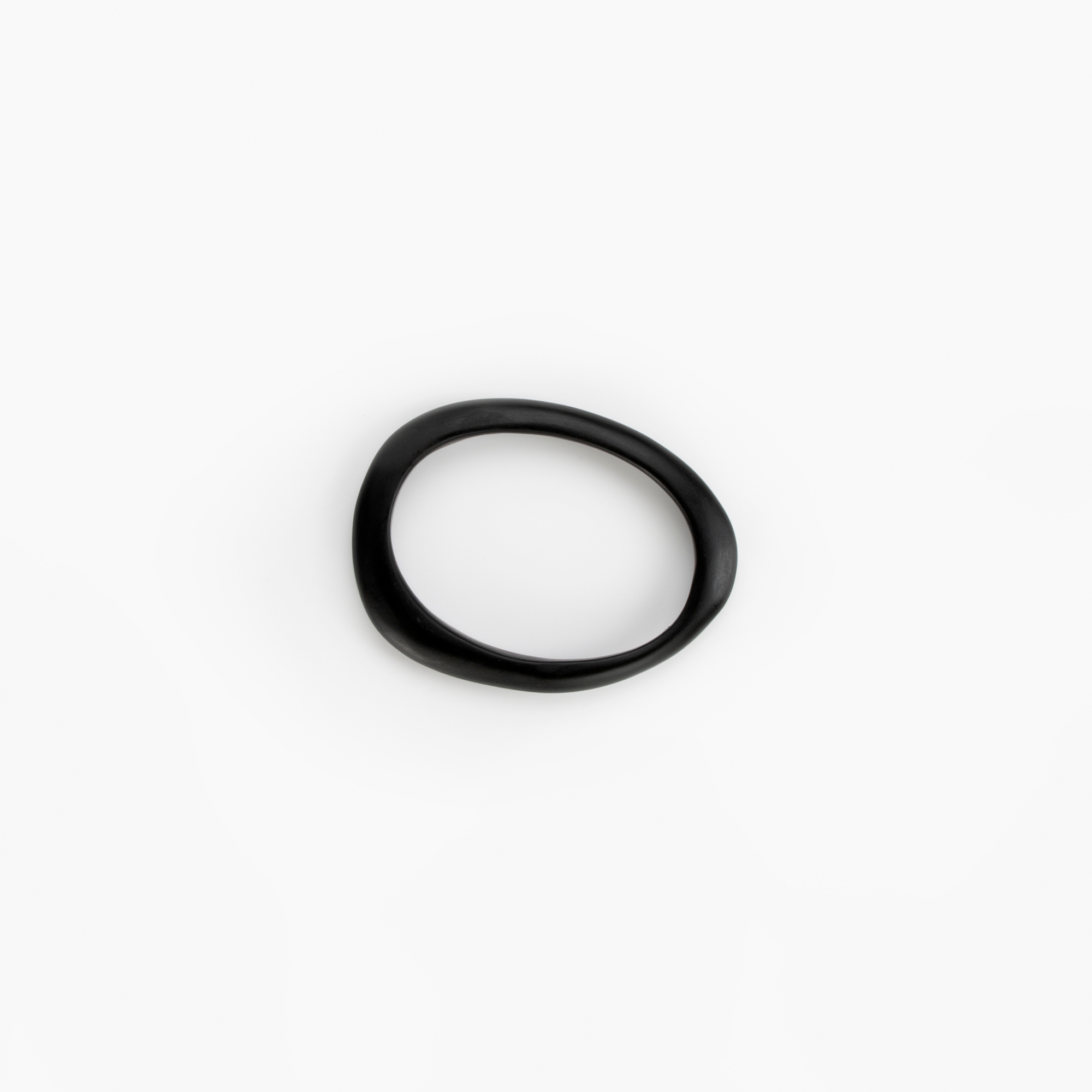 Dinosaur Designs Rock Wishbone Bangle in Black Colour resin with Wide Fit..