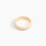 Dinosaur Designs Medium Organic Oval Bangle Bracelets in Cream Colour resin with Wide Fit