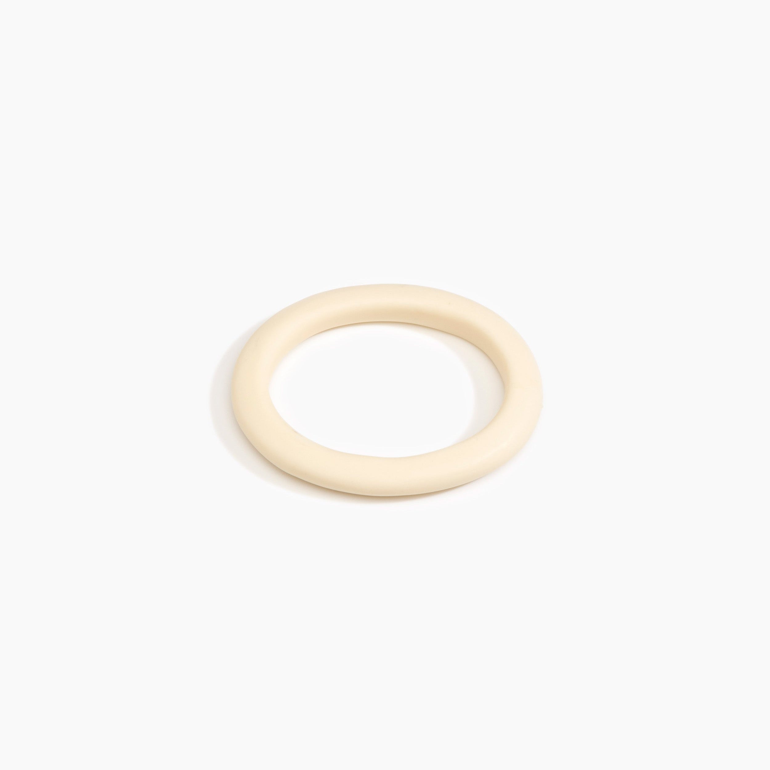 Dinosaur Designs Small Organic Oval Bangle in Cream Colour resin with Wide Fit.