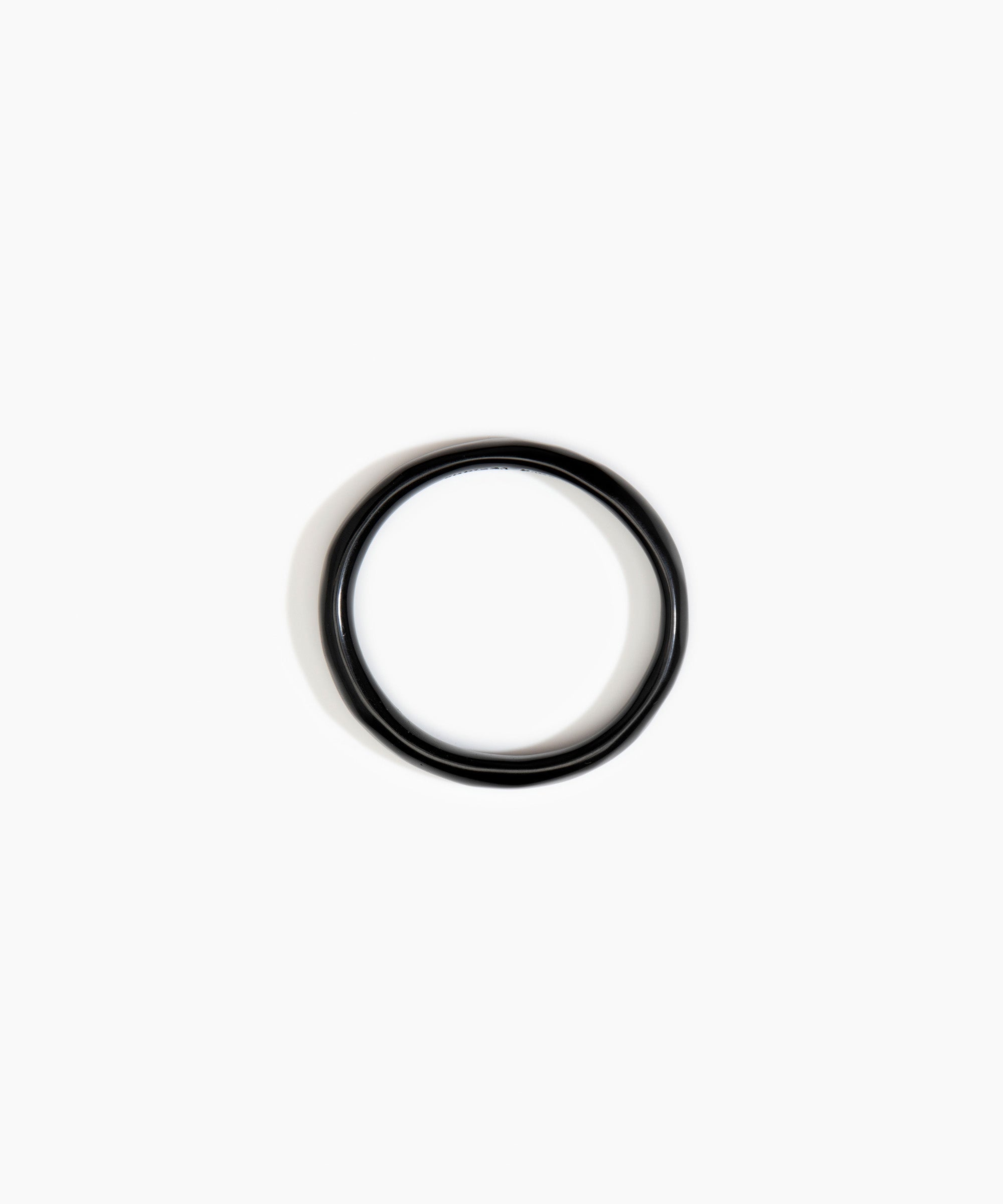 Dinosaur Designs Polished Classic Wishbone Bangle in Black Colour resin with Wide Fit.