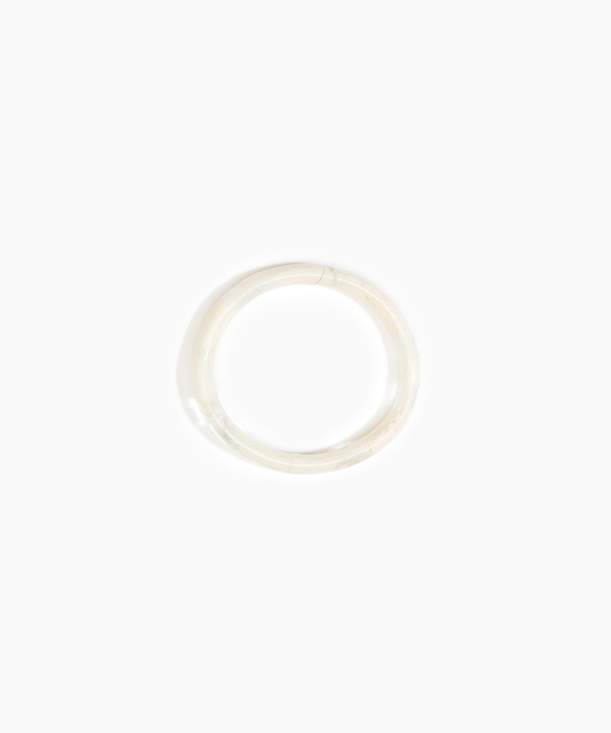 Dinosaur Designs Polished Classic Wishbone Bangle in Chalk Swirl Colour resin with Wide Fit.