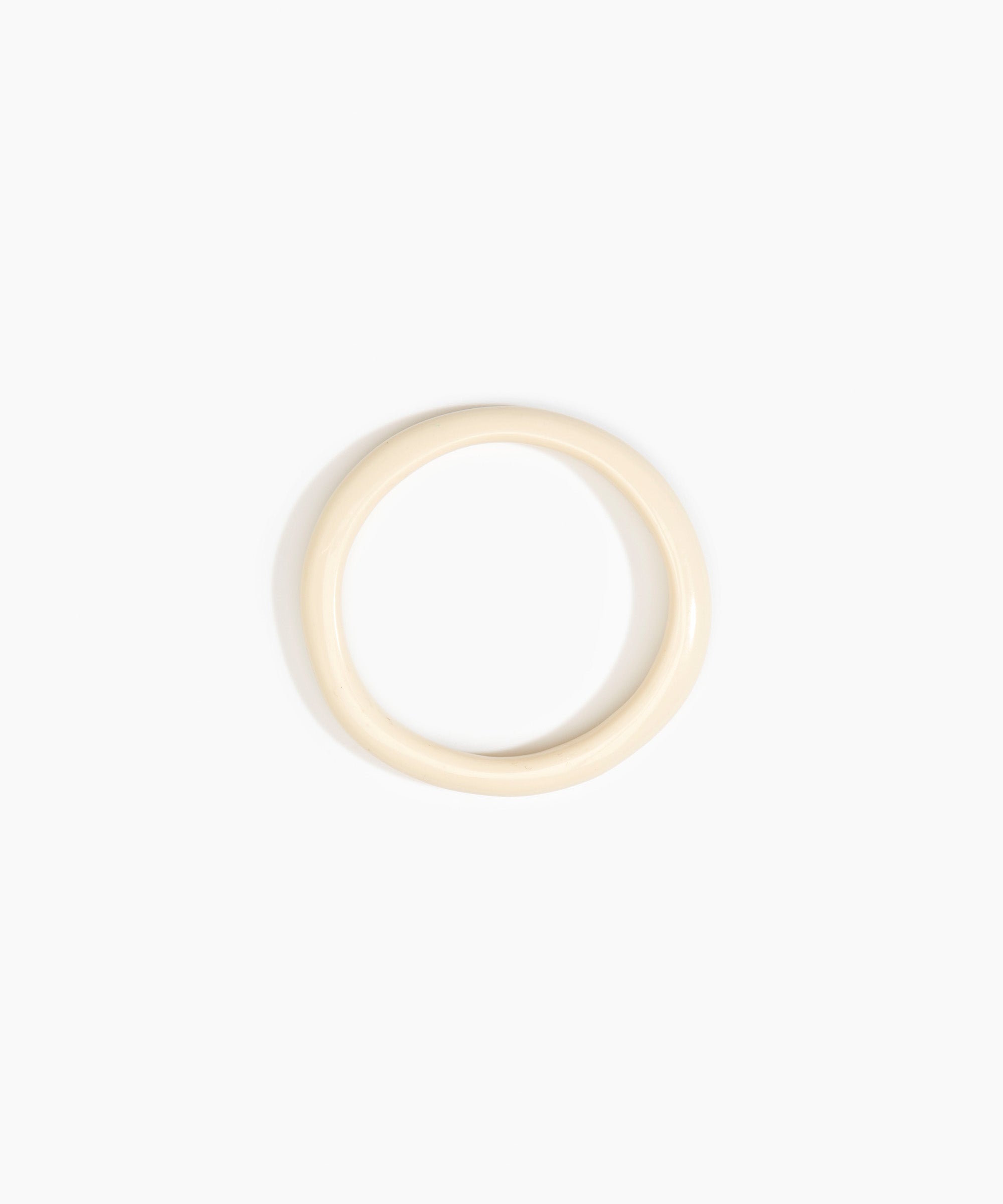 Dinosaur Designs Polished Classic Wishbone Bangle in Cream Colour resin with Wide Fit