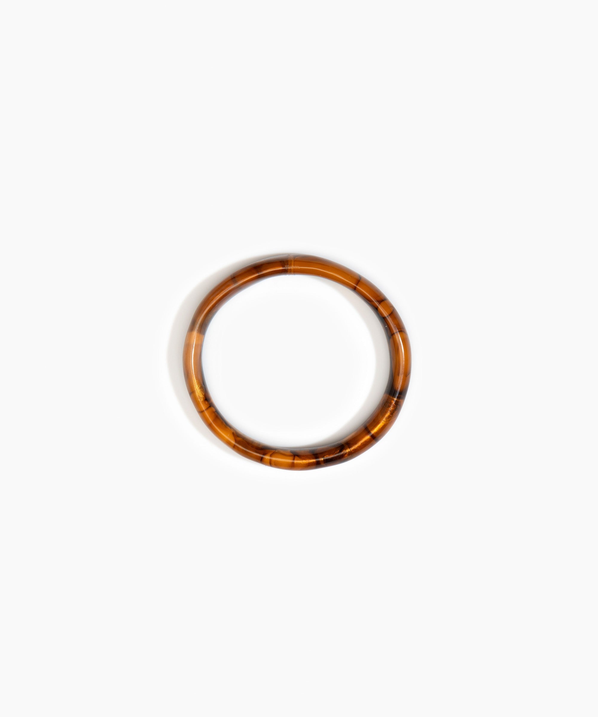 Dinosaur Designs Polished Classic Wishbone Bangle in Dark Horn Colour resin with Narrow Fit