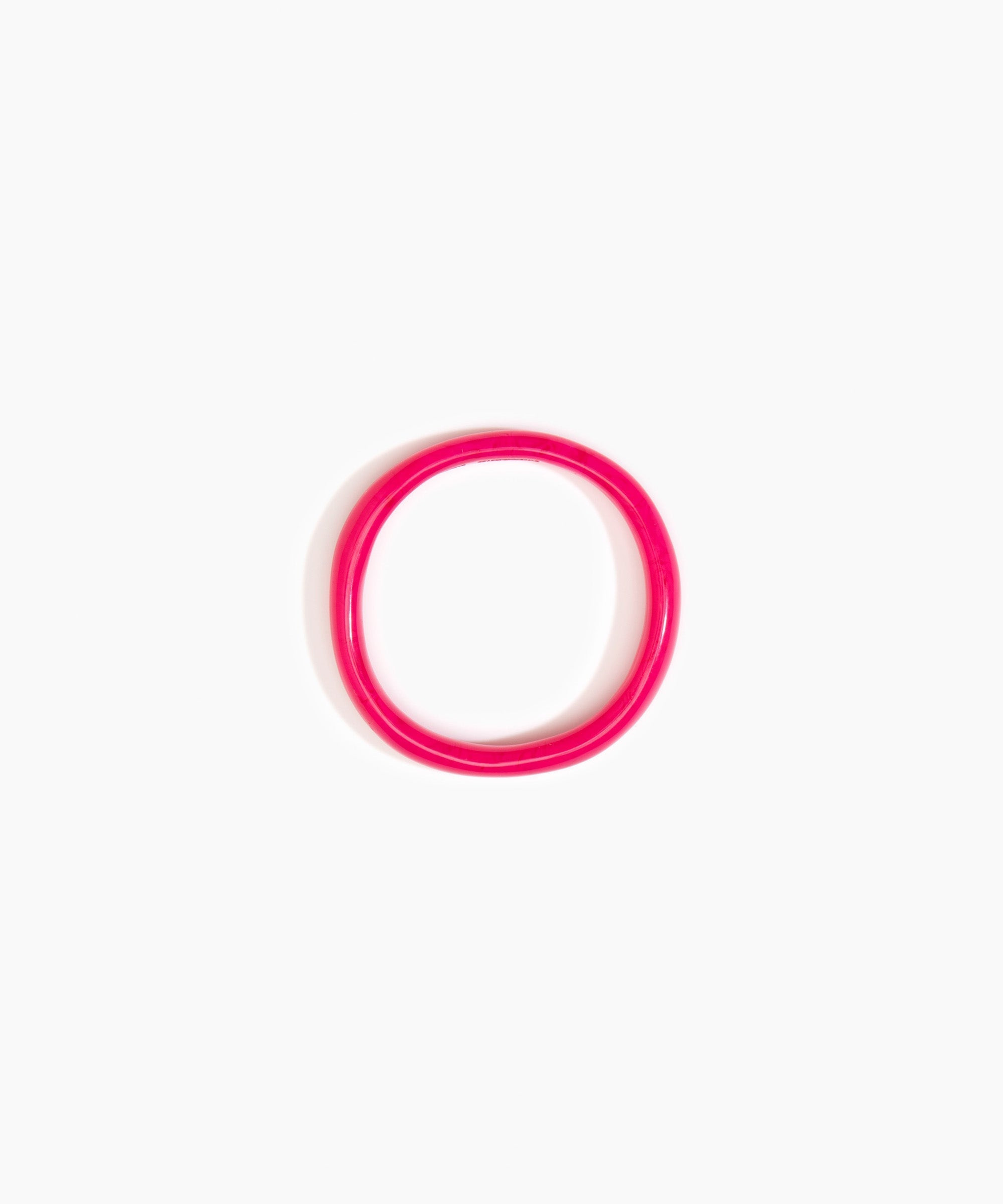 Dinosaur Designs Polished Classic Wishbone Bangle in Flamingo Colour resin with Regular Fit