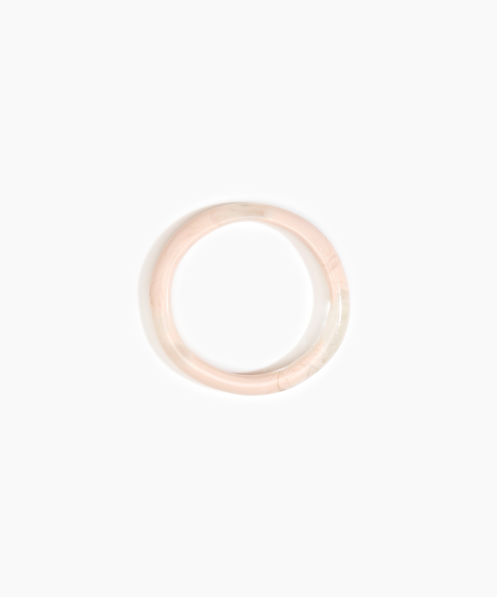 Dinosaur Designs Polished Classic Wishbone Bangle in Rose Swirl Colour resin with Wide Fit