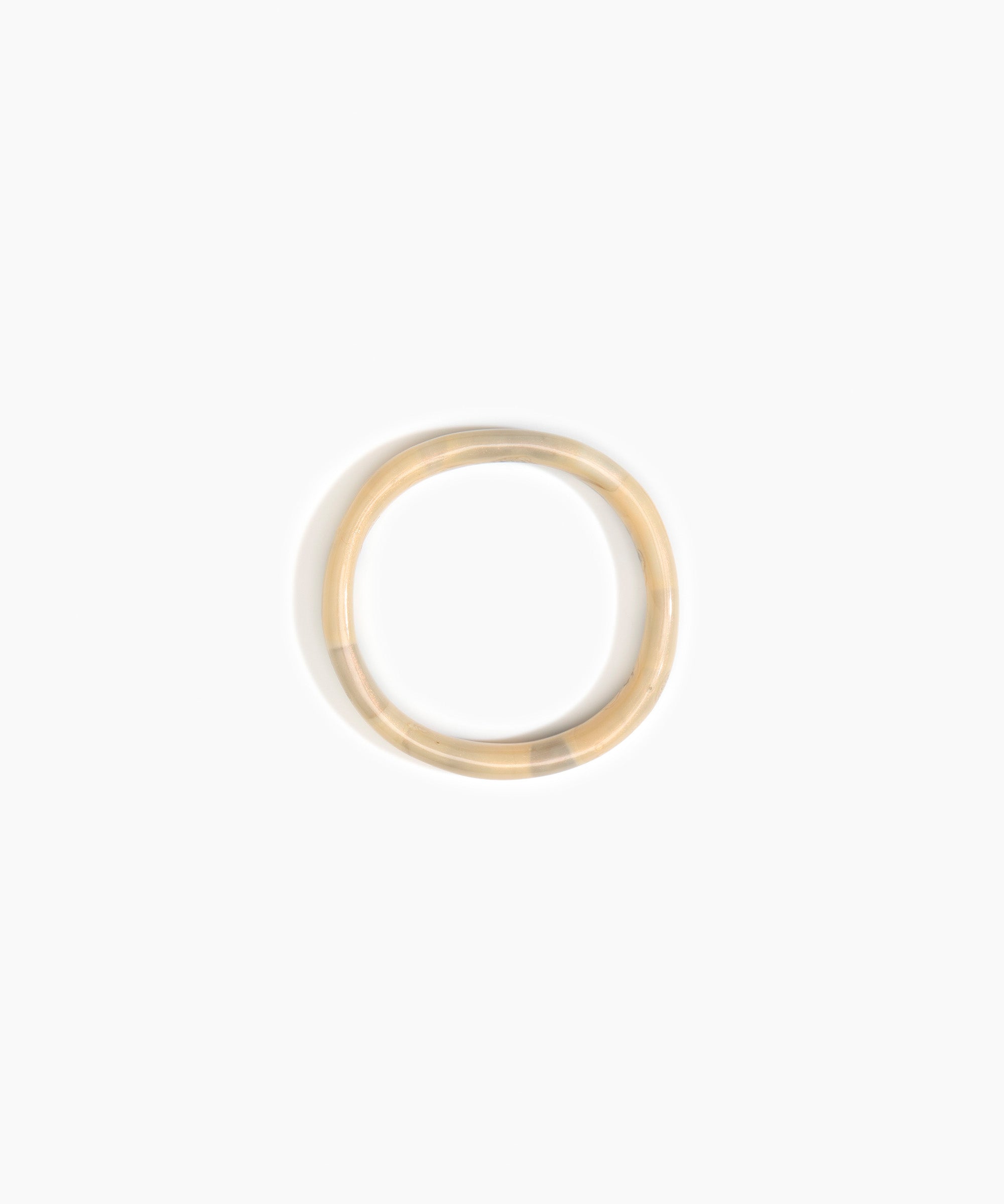 Dinosaur Designs Polished Classic Wishbone Bangle in Sandy Pearl Colour resin with Wide Fit