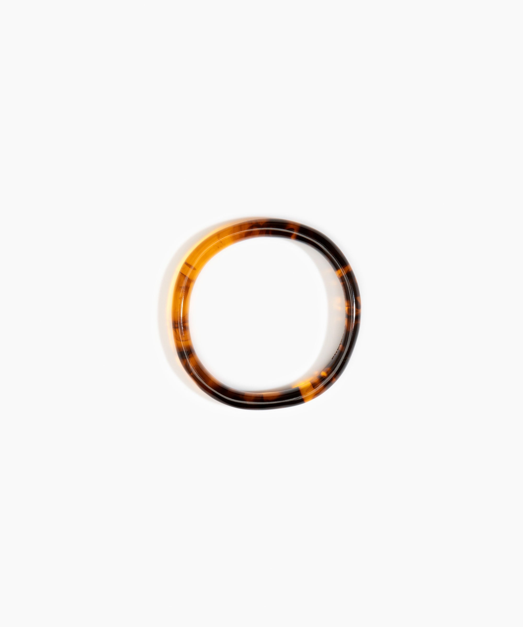 Dinosaur Designs Polished Classic Wishbone Bangle in Tortoise Colour resin with Narrow Fit.